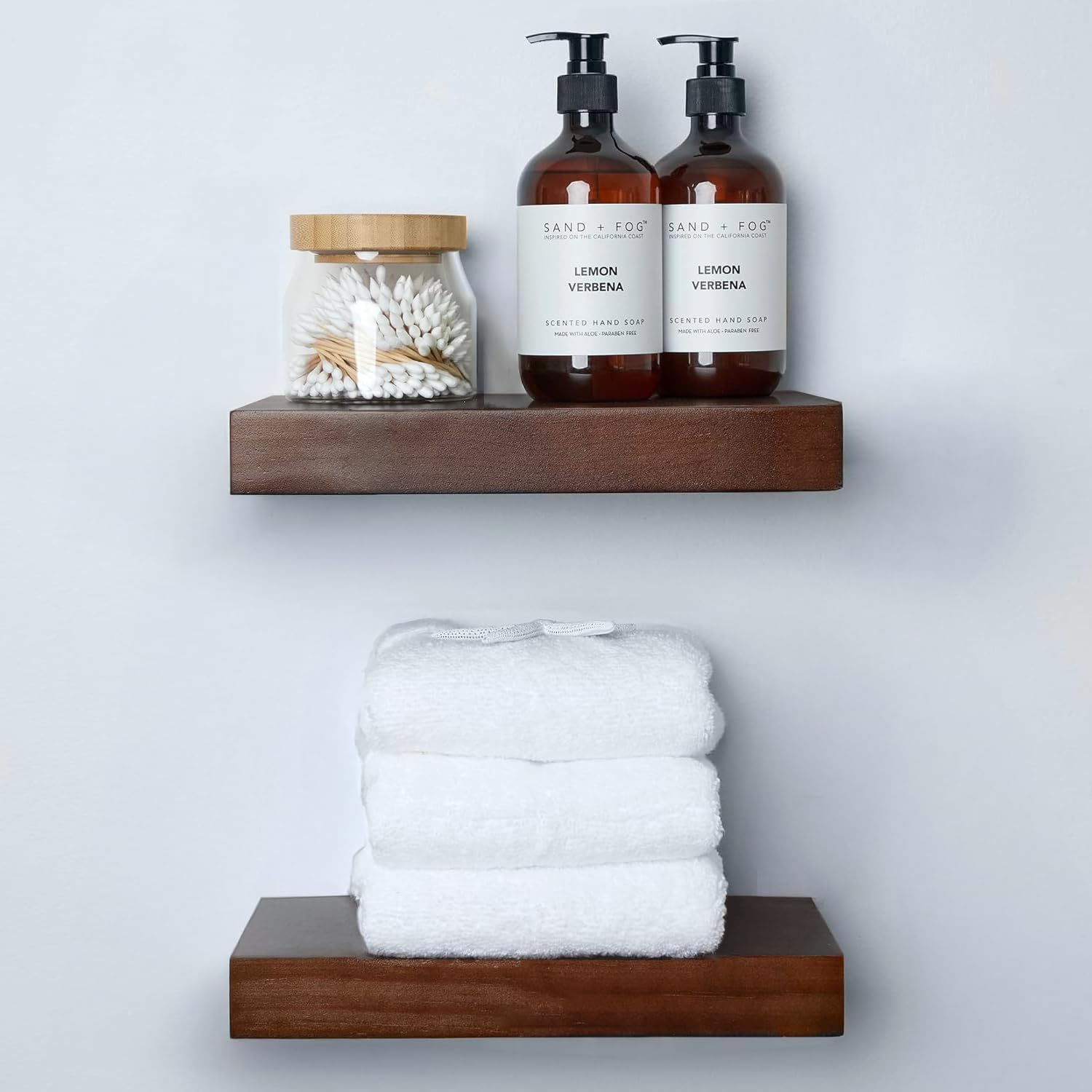 Homeforia Floating 60 inch Oak Shelves, High End Solid Real Wood 60inch Floating Shelf for Wall Mounted, Honey Oak Wooden 60in Large Floating Shelves, Heavy Duty Bracket, 60 X 6.5 X 1.75 in, Set of 2