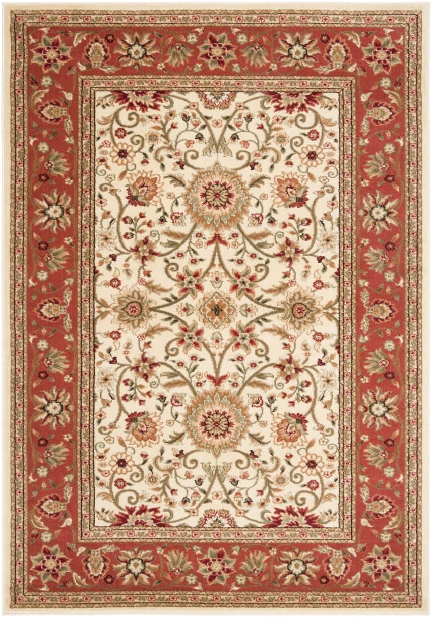 SAFAVIEH Lyndhurst Collection Area Rug - 8' x 10', Beige & Ivory, Traditional Oriental Design, Non-Shedding & Easy Care, Ideal for High Traffic Areas in Living Room, Bedroom (LNH212D)