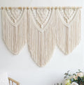 Achart Macrame Wall Hanging Large- Boho Wall Decor- large wall art- Wall Decor Living Room- Macrame Tapestry Boho Decor for Bedroom (Beige-Fringe)