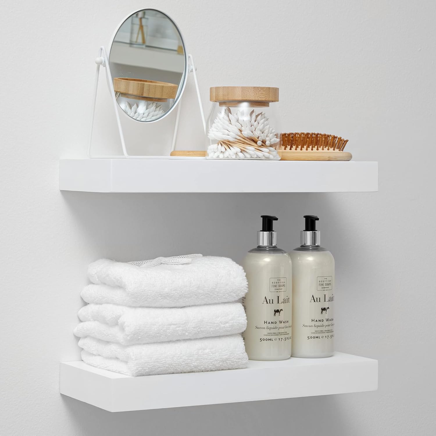 Homeforia Floating 60 inch Oak Shelves, High End Solid Real Wood 60inch Floating Shelf for Wall Mounted, Honey Oak Wooden 60in Large Floating Shelves, Heavy Duty Bracket, 60 X 6.5 X 1.75 in, Set of 2