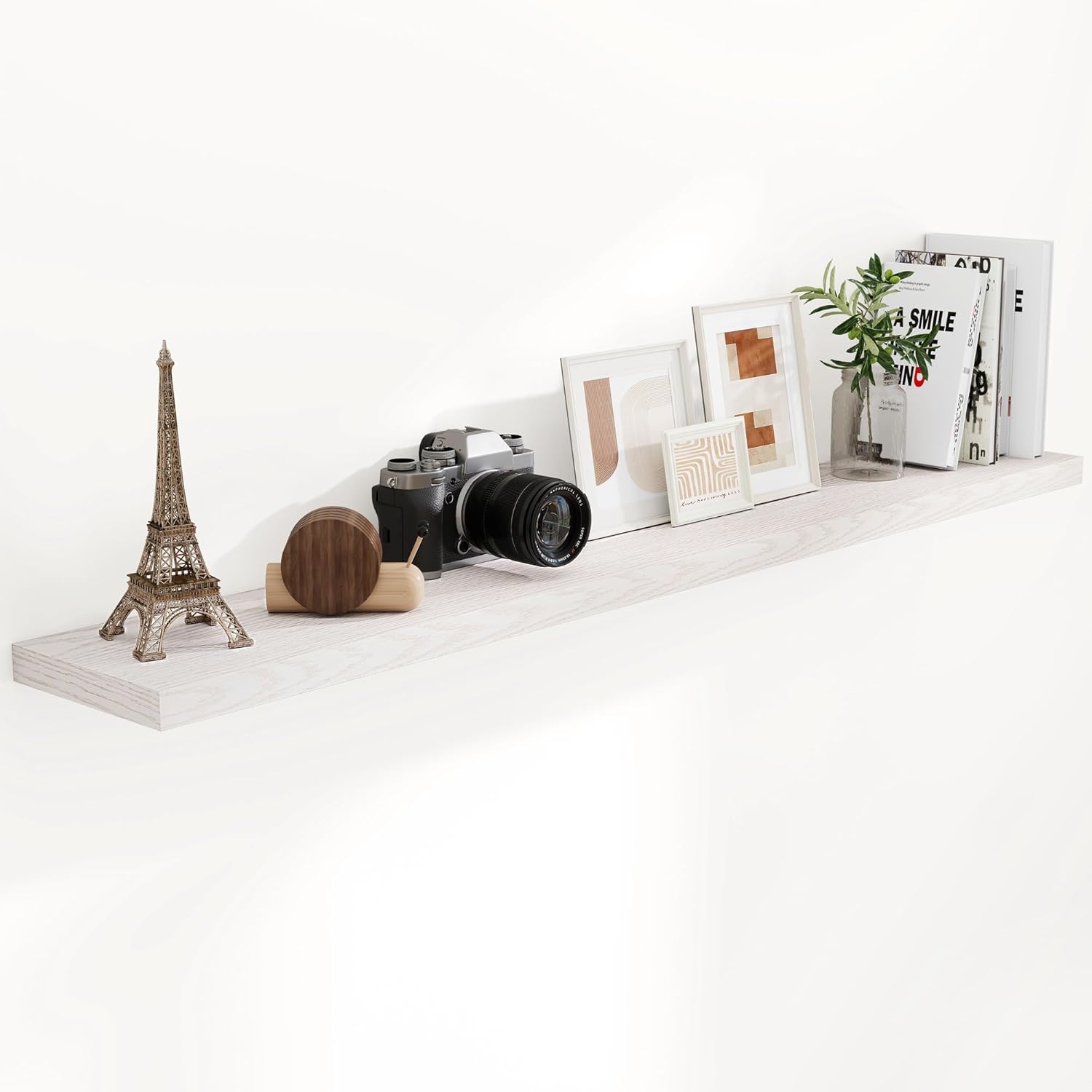 Fun Memories 36 Inch Long Floating Shelves for Wall, 9.3 Inch Deep Floating Shelf, 2 Packs Long Shelves for Bathroom, Living Room, Bedroom, Wall Mounted Storage Shelf for Books Decor, Rustic Brown