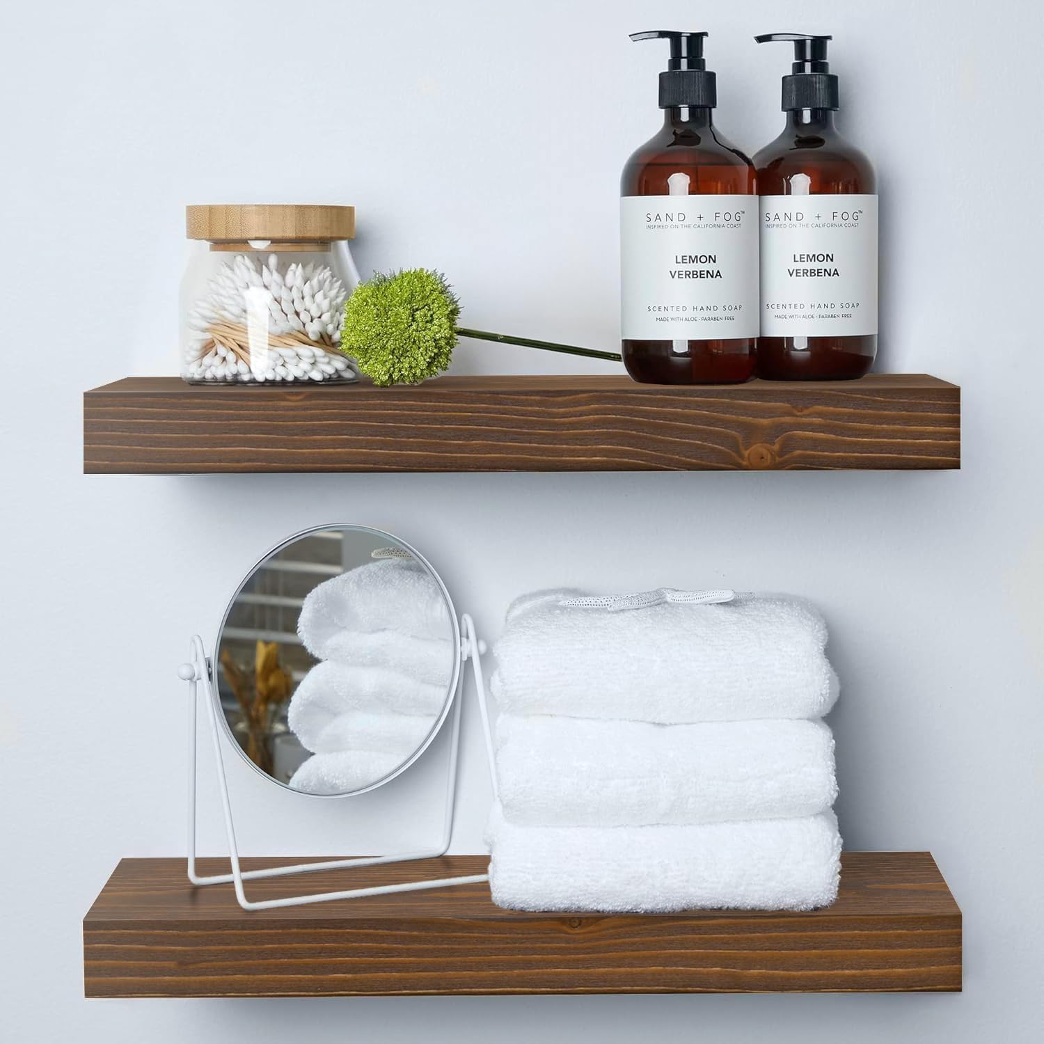 Homeforia Floating 60 inch Oak Shelves, High End Solid Real Wood 60inch Floating Shelf for Wall Mounted, Honey Oak Wooden 60in Large Floating Shelves, Heavy Duty Bracket, 60 X 6.5 X 1.75 in, Set of 2