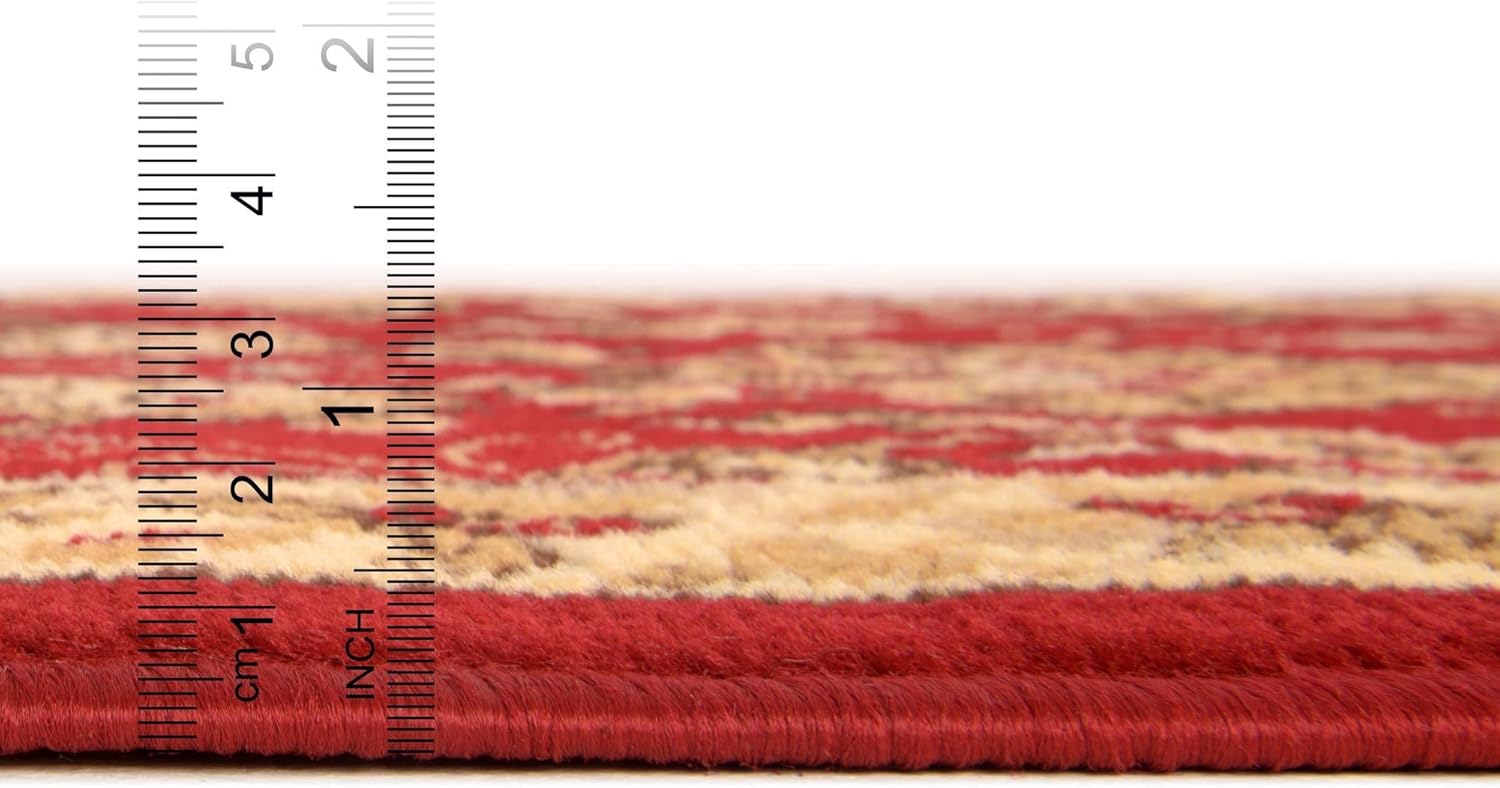 Rugs.com Yasmin Collection Rug – 8' x 10' Burgundy Medium Rug Perfect for Living Rooms, Large Dining Rooms, Open Floorplans