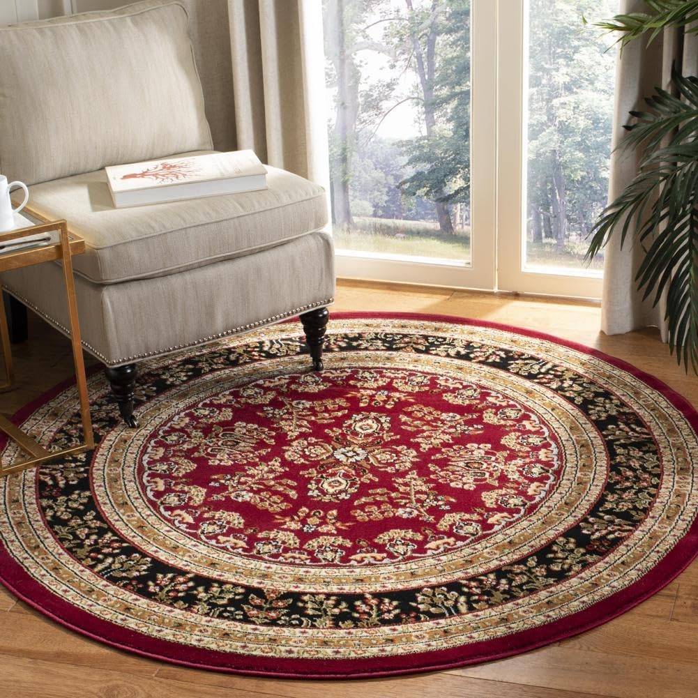 SAFAVIEH Lyndhurst Collection Area Rug - 6' x 9', Red & Black, Traditional Oriental Design, Non-Shedding & Easy Care, Ideal for High Traffic Areas in Living Room, Bedroom (LNH331B)
