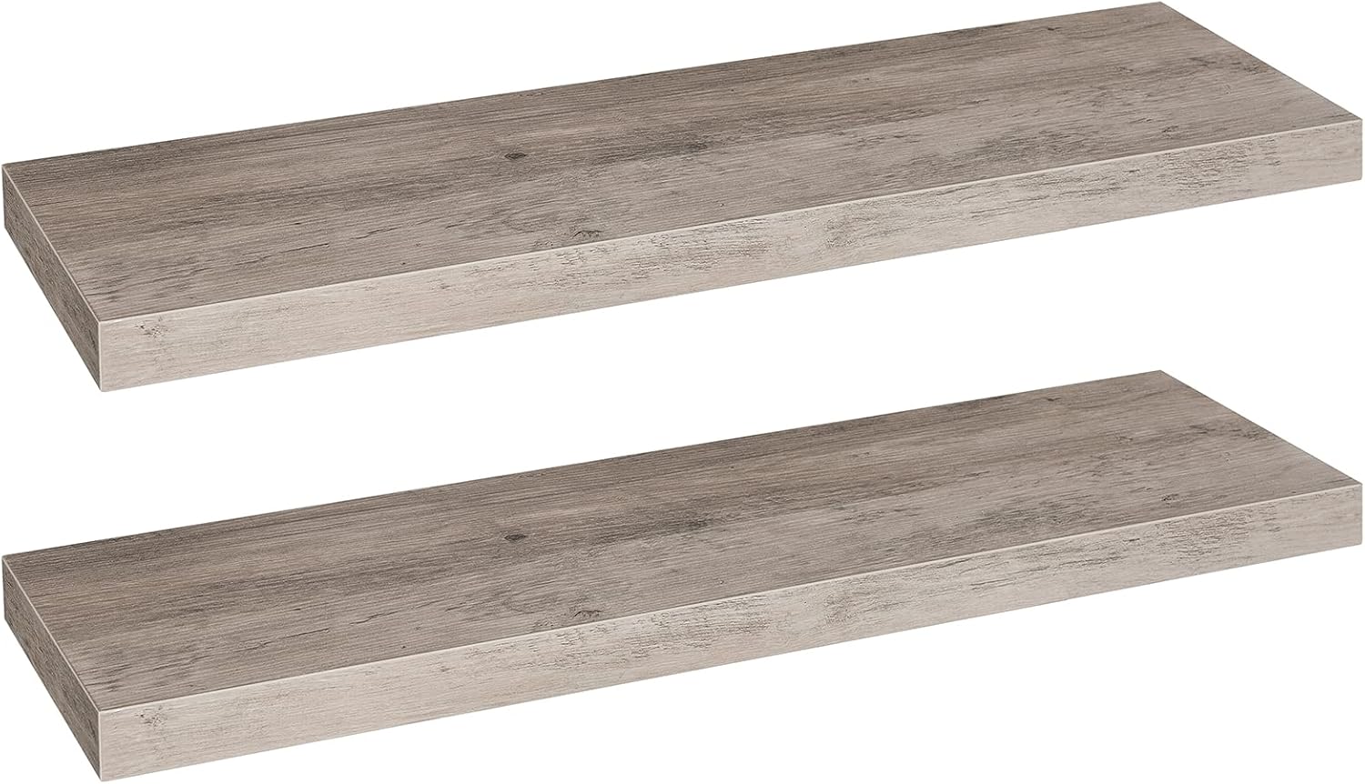 HOOBRO Floating Shelves for Wall, Wall Mounted Shelf Set of 2, 47.2" Hanging Shelf with Invisible Brackets, for Wall in Bathroom, Bedroom, Toilet, Kitchen, Living Room, Rustic Brown BF120BJP201