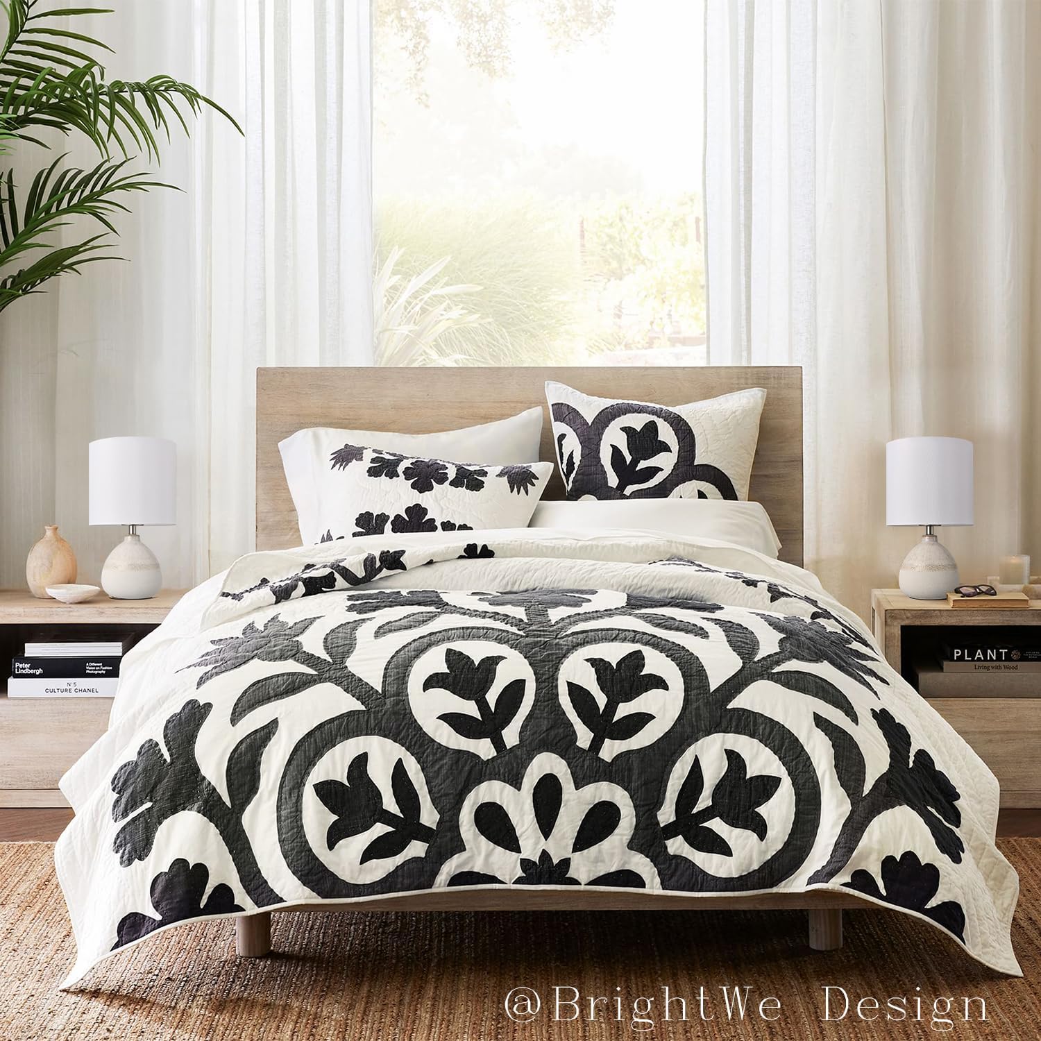 Set of 2 Ceramic Table Lamp for Bedroom, Small Table Lamp White Farmhouse Rustic Lamp Set Bedside Table Lamps for Nightstand Side Table Lamps for Living Room, 13.7IN