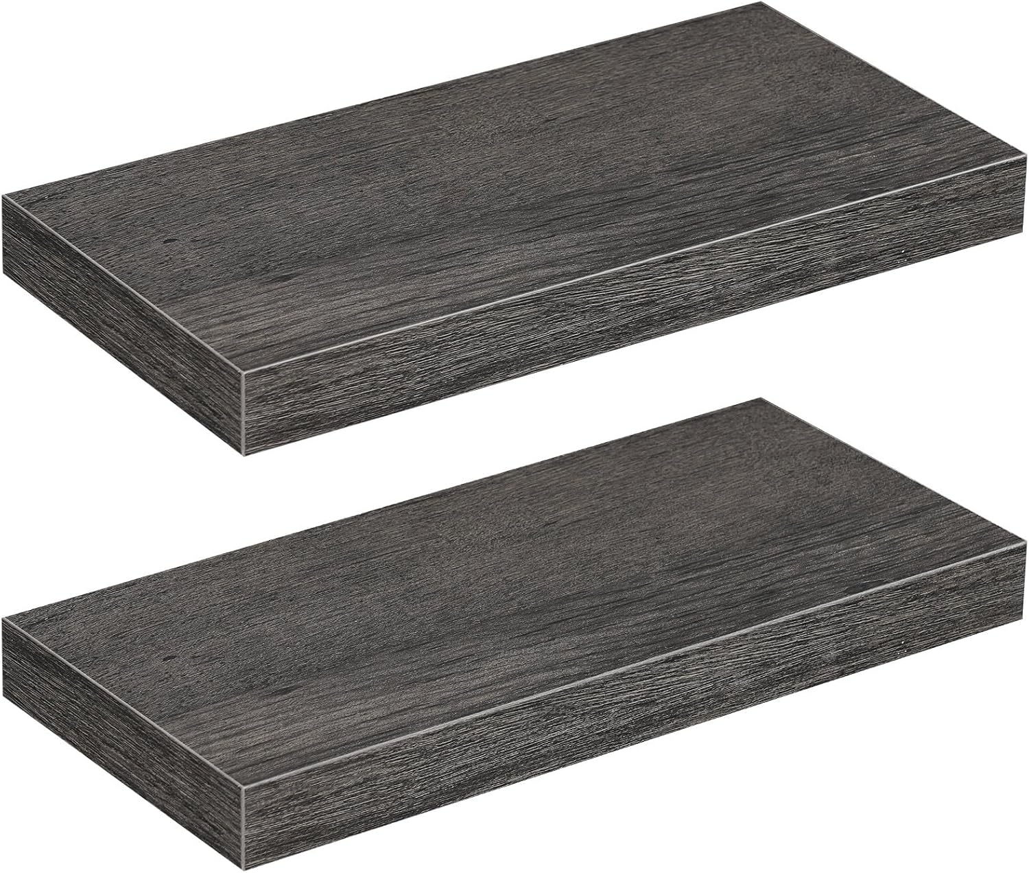 HOOBRO Floating Shelves for Wall, Wall Mounted Shelf Set of 2, 47.2" Hanging Shelf with Invisible Brackets, for Wall in Bathroom, Bedroom, Toilet, Kitchen, Living Room, Rustic Brown BF120BJP201