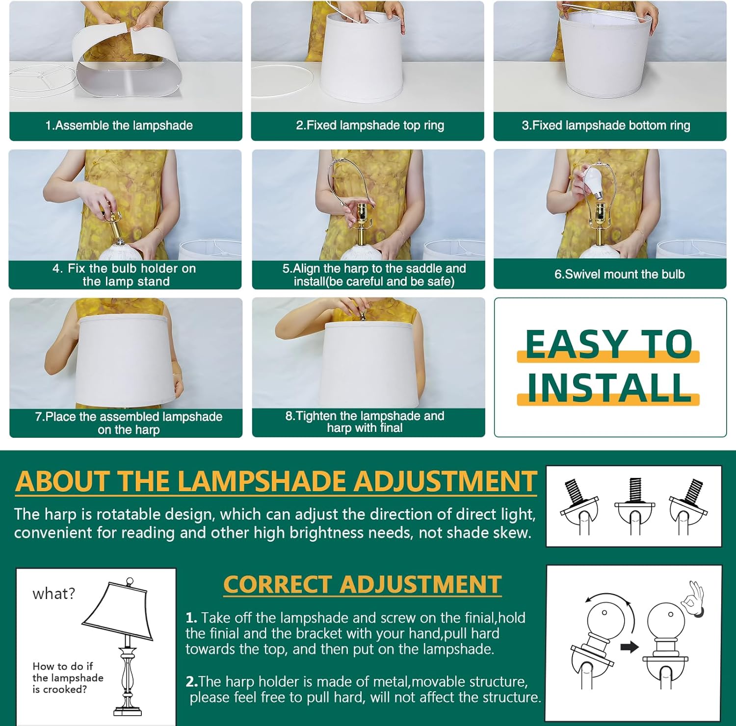 21'' Set of 2 Rustic Ceramic Small Table Lamps for Living Room Bedroom, Farmhouse Vintage Nightstand Lamps for Office Entryway End Table, 2 Bulbs Included