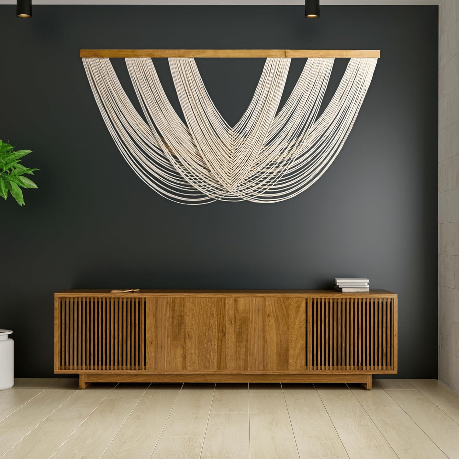 Knots & Beyond Extra Large Macrame Wall Hanging 59" x 33" – Premium Boho Tapestry for Above Bed or Couch, Handmade Yarn Wall Art, Modern Boho Wall Decor for Office, Bedroom, or Living Room, Neutral Fiber Textile Accent