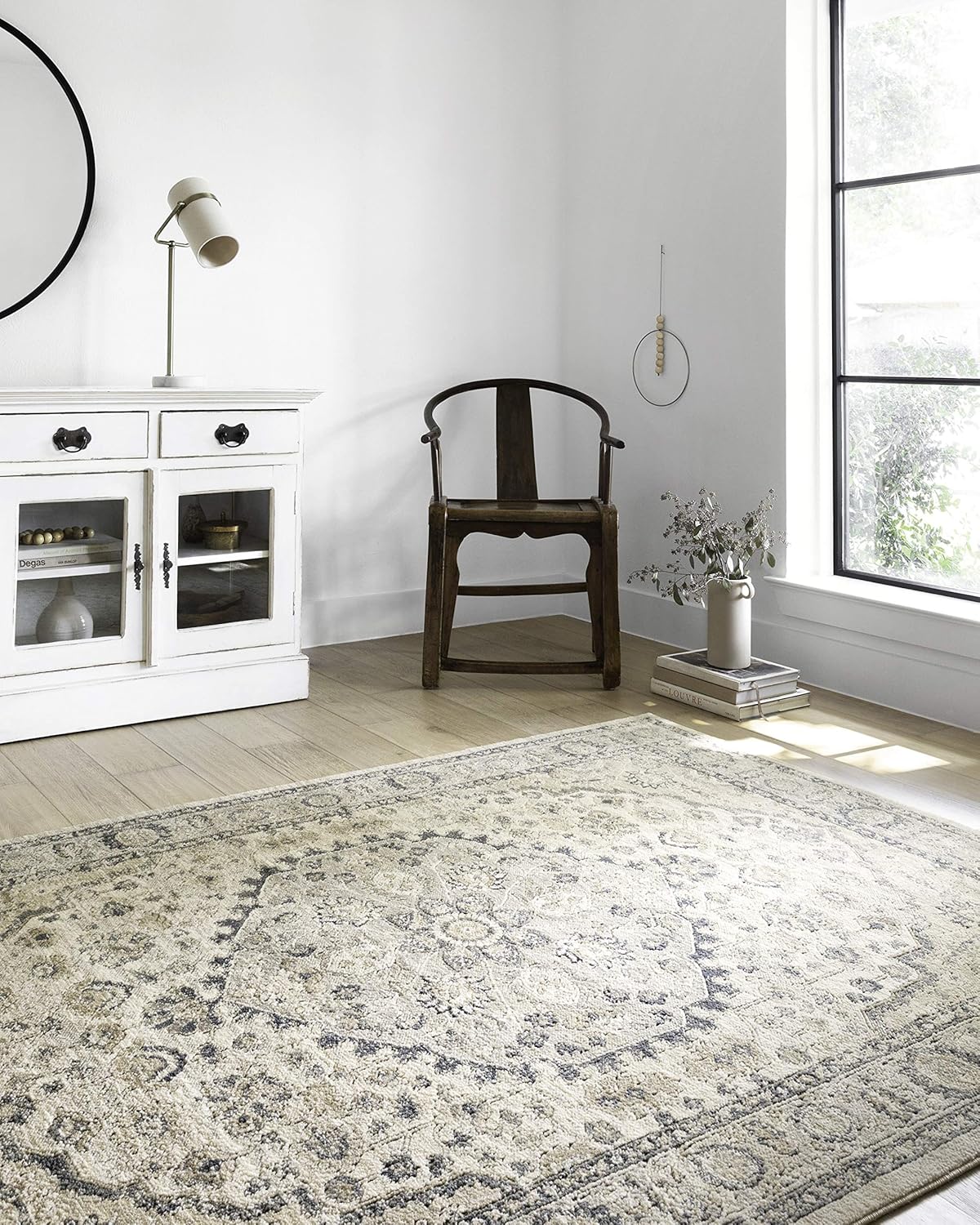 Loloi Teagan Collection TEA-03 Ivory/Sand 7'-11" x 10'-6" Area Rug, Large, Soft Neutral Rug, High-Traffic for Living Room, Bedroom, Home Office, Dining Area