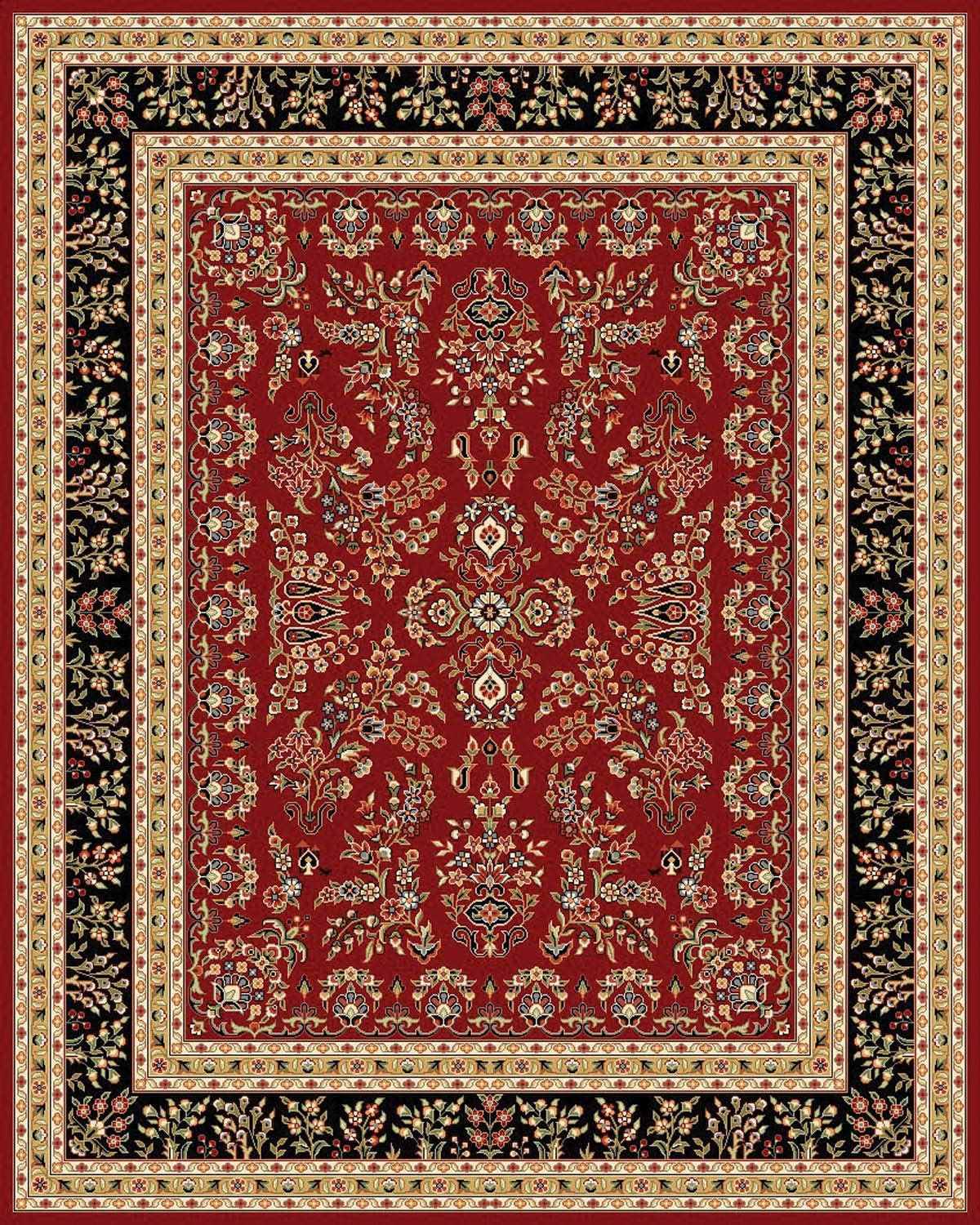 SAFAVIEH Area Rug 6x9 - Lyndhurst Collection - Red & Black, Traditional Oriental Design, Non-Shedding & Easy to Clean, Ideal for Living Room, Bedroom, Dining Space (LNH331B)