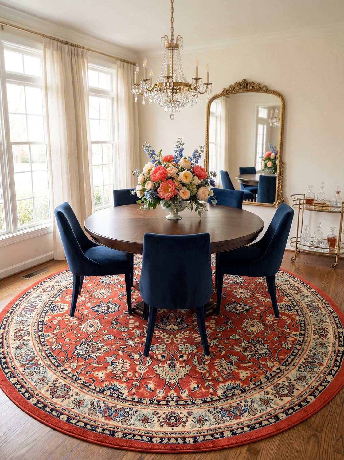 Rugs.com Yasmin Collection Rug – 8' x 10' Burgundy Medium Rug Perfect for Living Rooms, Large Dining Rooms, Open Floorplans