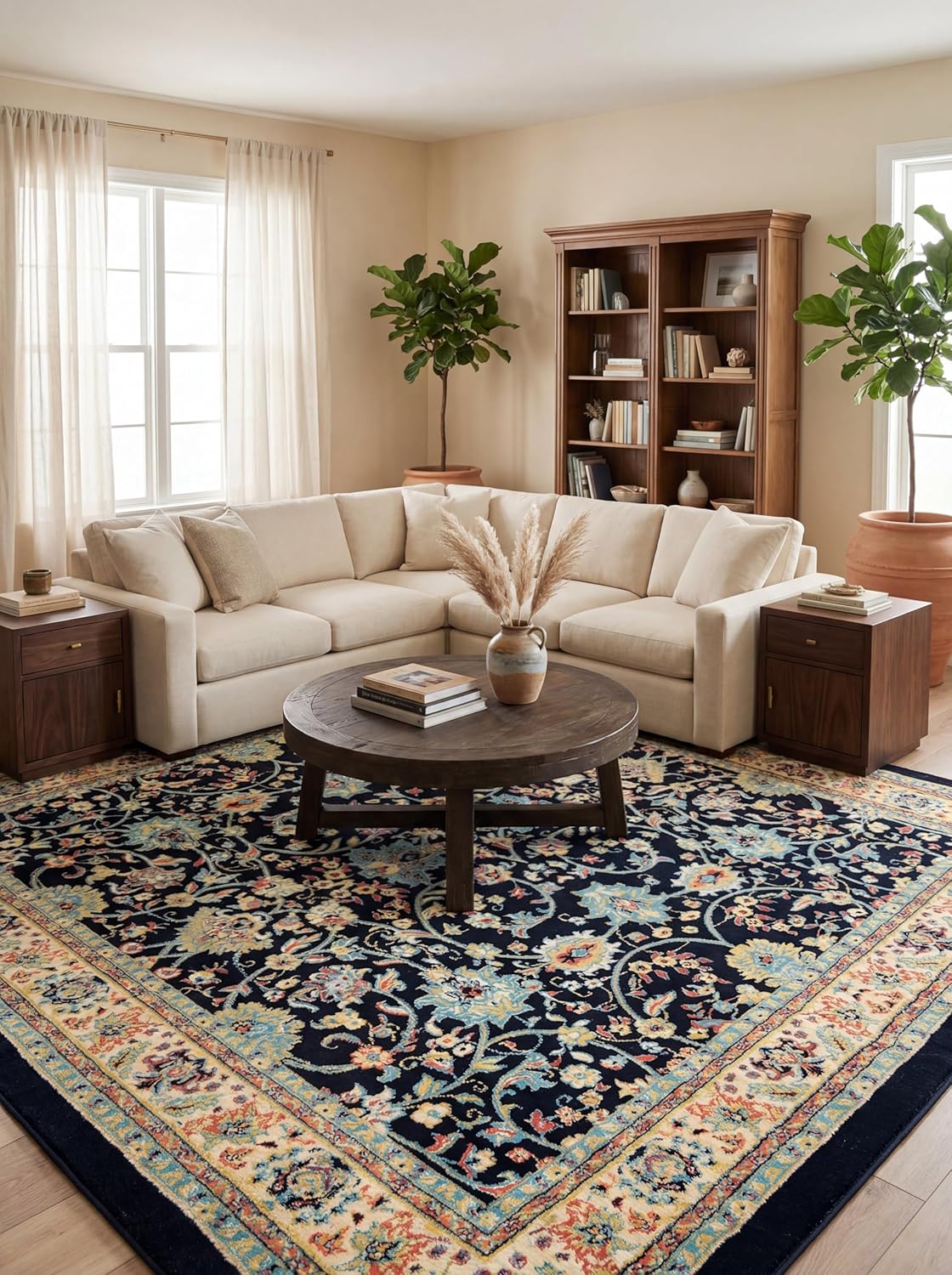 Rugs.com Yasmin Collection Rug – 8' x 10' Burgundy Medium Rug Perfect for Living Rooms, Large Dining Rooms, Open Floorplans