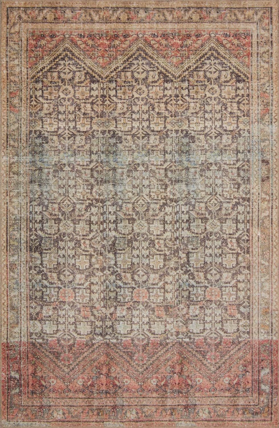 Loloi Loren Collection LQ-15 Terracotta/Sky 5'-0" x 7'-6" Area Rug
