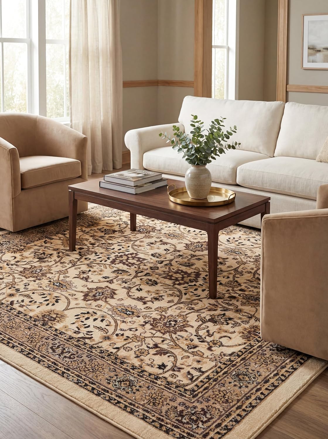 Rugs.com Yasmin Collection Rug – 8' x 10' Burgundy Medium Rug Perfect for Living Rooms, Large Dining Rooms, Open Floorplans