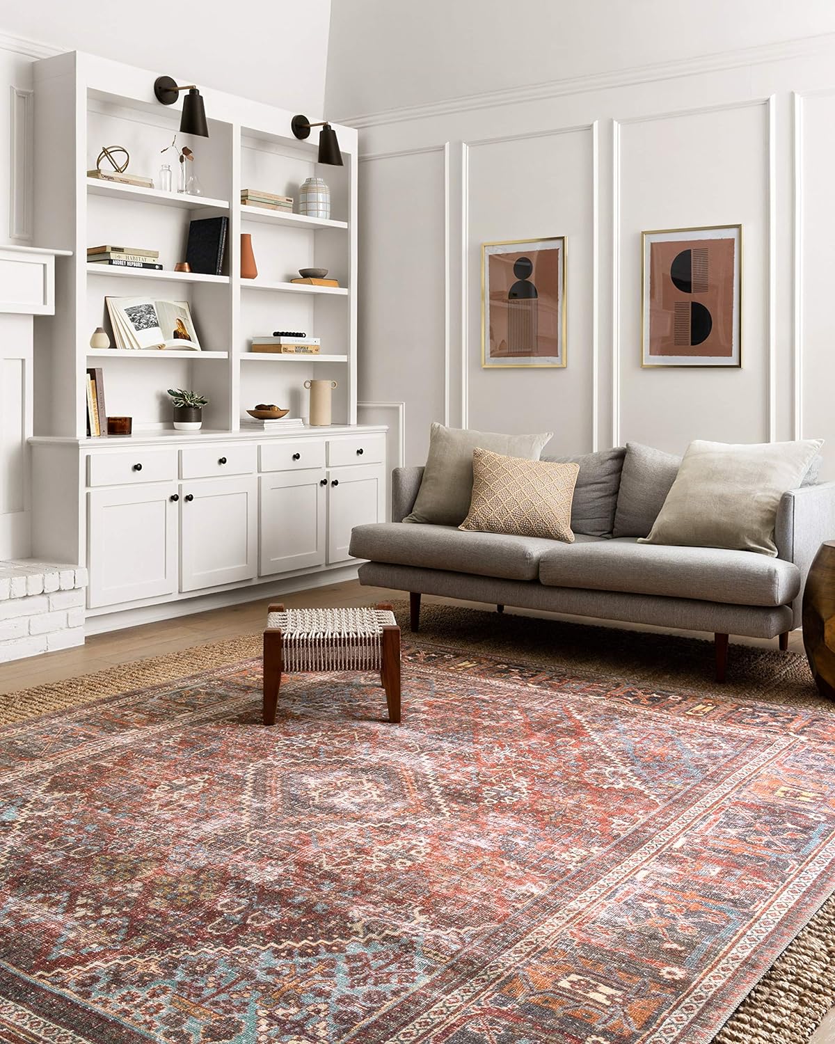 Loloi Loren Collection LQ-15 Terracotta/Sky 5'-0" x 7'-6" Area Rug