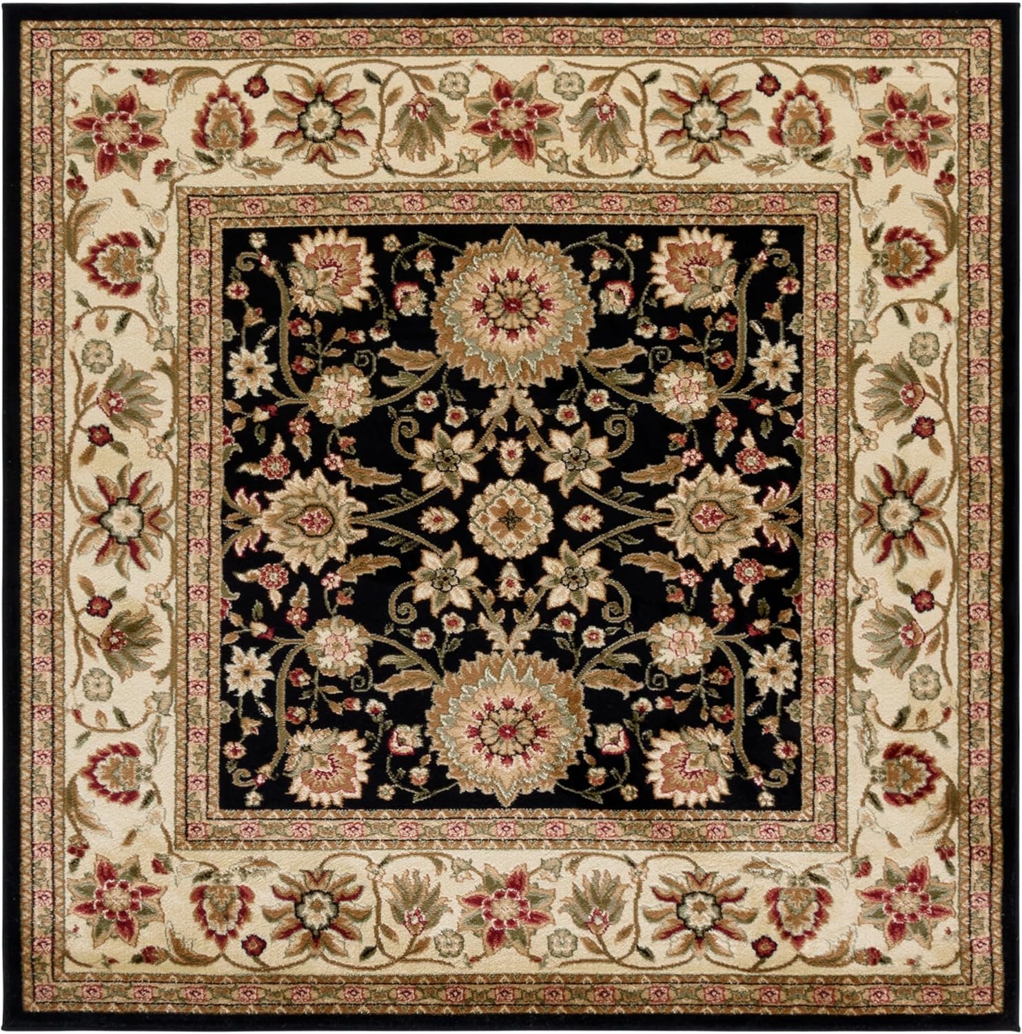 SAFAVIEH Lyndhurst Collection Area Rug - 8' x 10', Beige & Ivory, Traditional Oriental Design, Non-Shedding & Easy Care, Ideal for High Traffic Areas in Living Room, Bedroom (LNH212D)