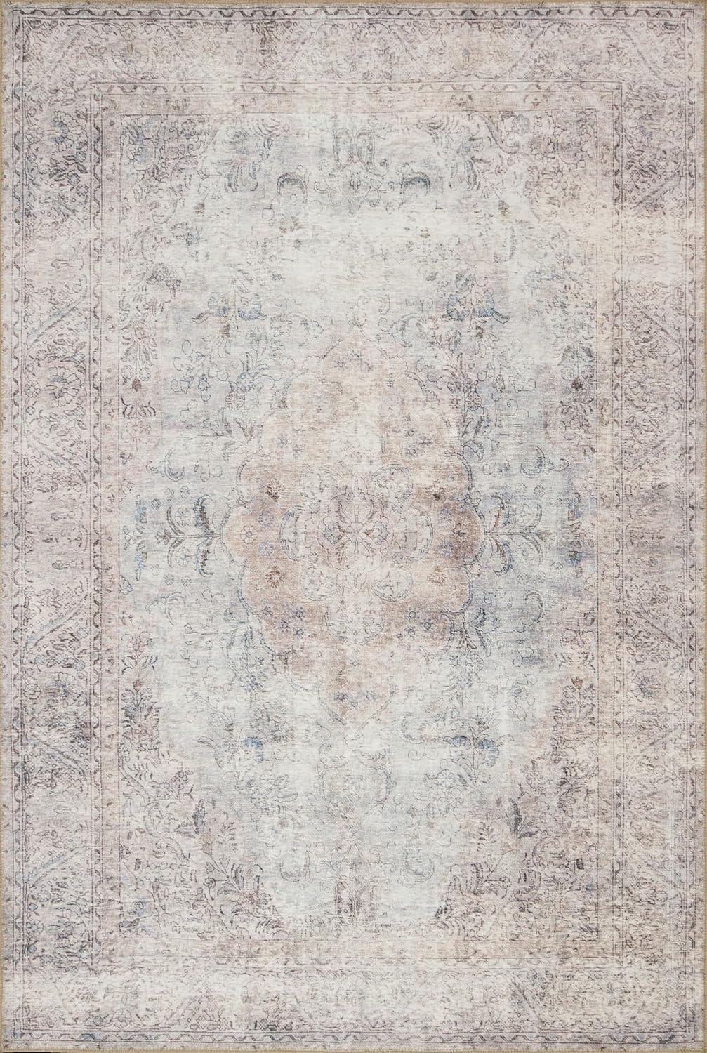 Loloi Loren Collection LQ-15 Terracotta/Sky 5'-0" x 7'-6" Area Rug
