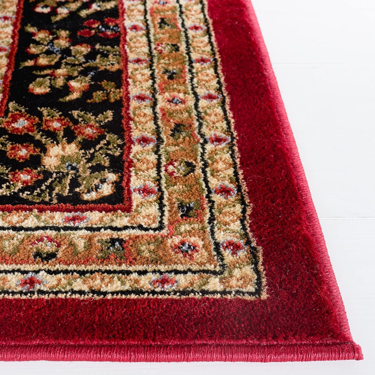 SAFAVIEH Lyndhurst Collection Area Rug - 6' x 9', Red & Black, Traditional Oriental Design, Non-Shedding & Easy Care, Ideal for High Traffic Areas in Living Room, Bedroom (LNH331B)