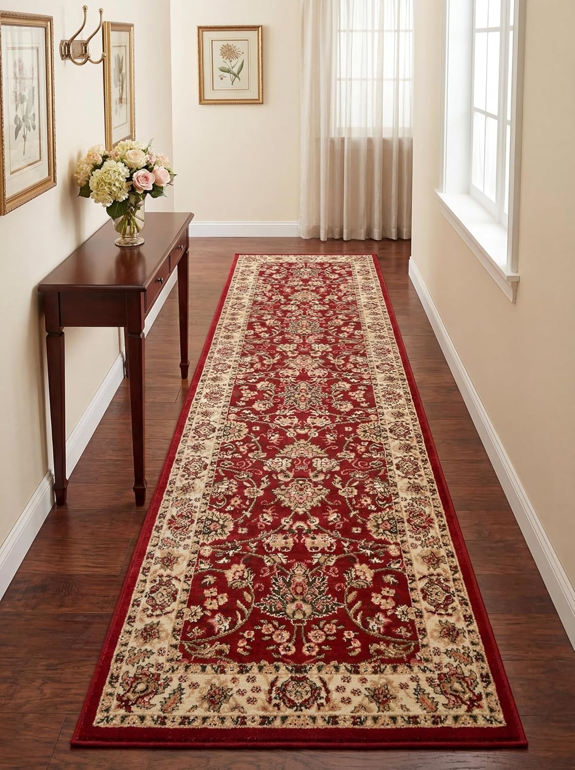 Rugs.com Yasmin Collection Rug – 8' x 10' Burgundy Medium Rug Perfect for Living Rooms, Large Dining Rooms, Open Floorplans