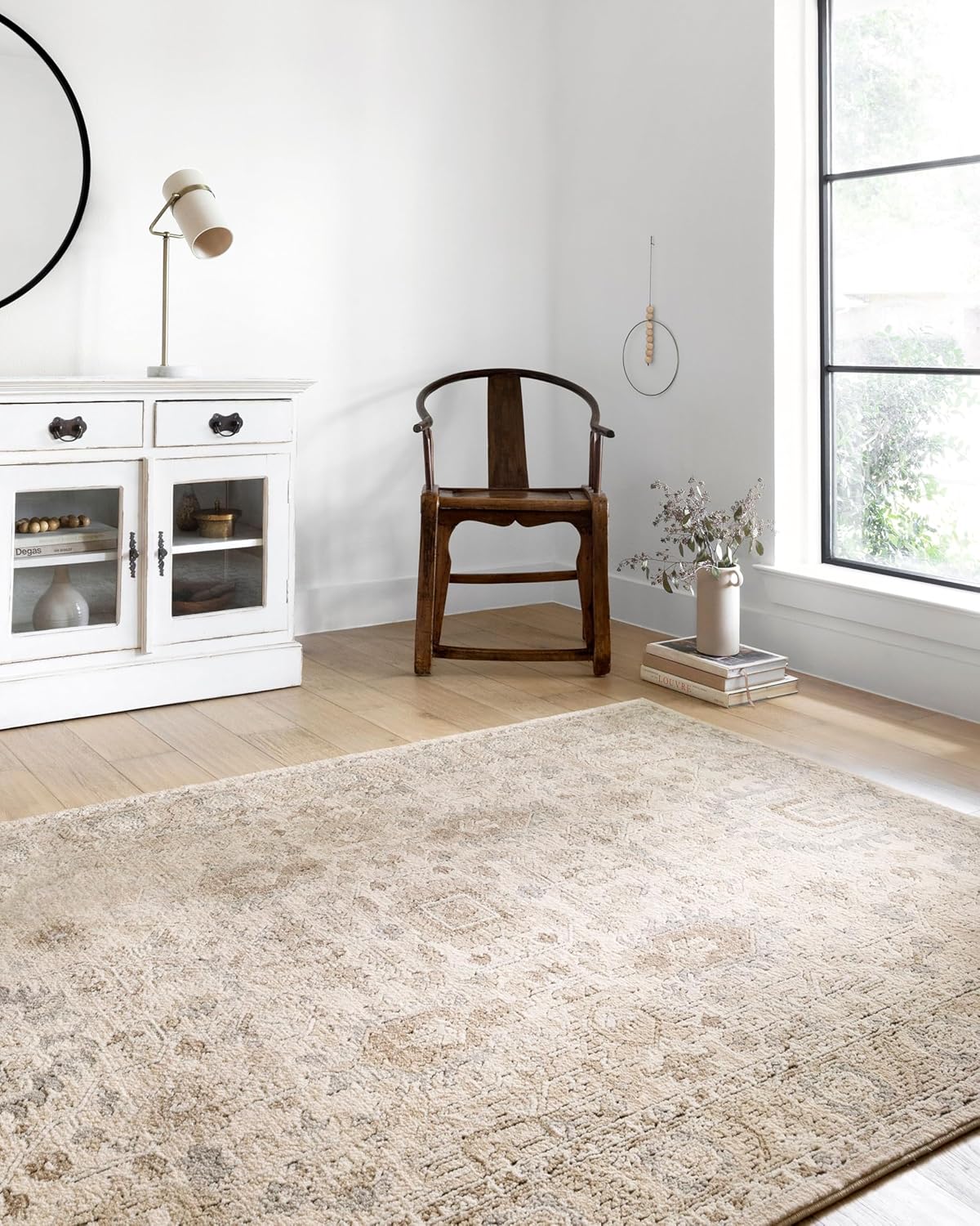 Loloi Teagan Collection TEA-03 Ivory/Sand 7'-11" x 10'-6" Area Rug, Large, Soft Neutral Rug, High-Traffic for Living Room, Bedroom, Home Office, Dining Area