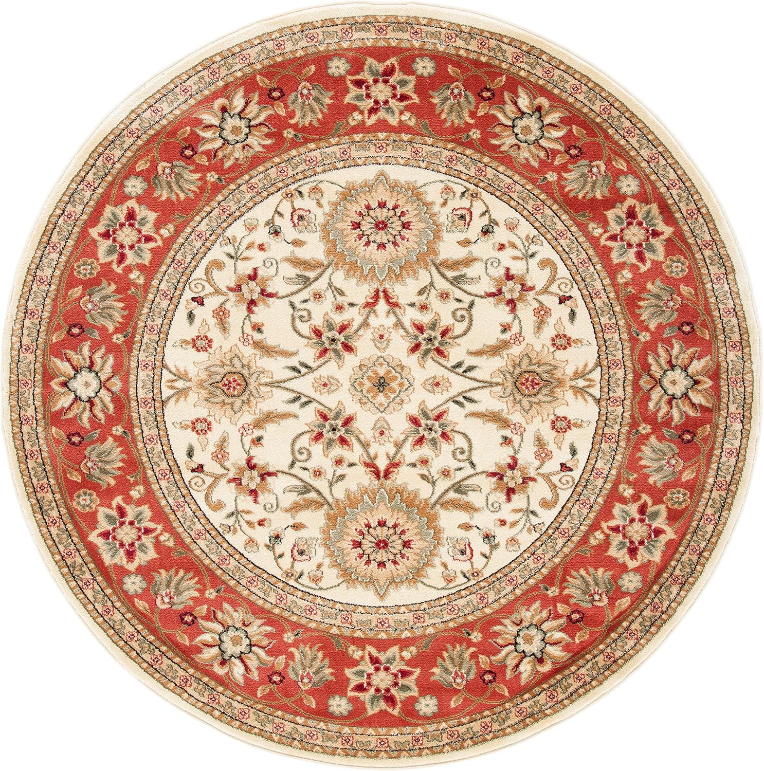 SAFAVIEH Lyndhurst Collection Area Rug - 8' x 10', Beige & Ivory, Traditional Oriental Design, Non-Shedding & Easy Care, Ideal for High Traffic Areas in Living Room, Bedroom (LNH212D)