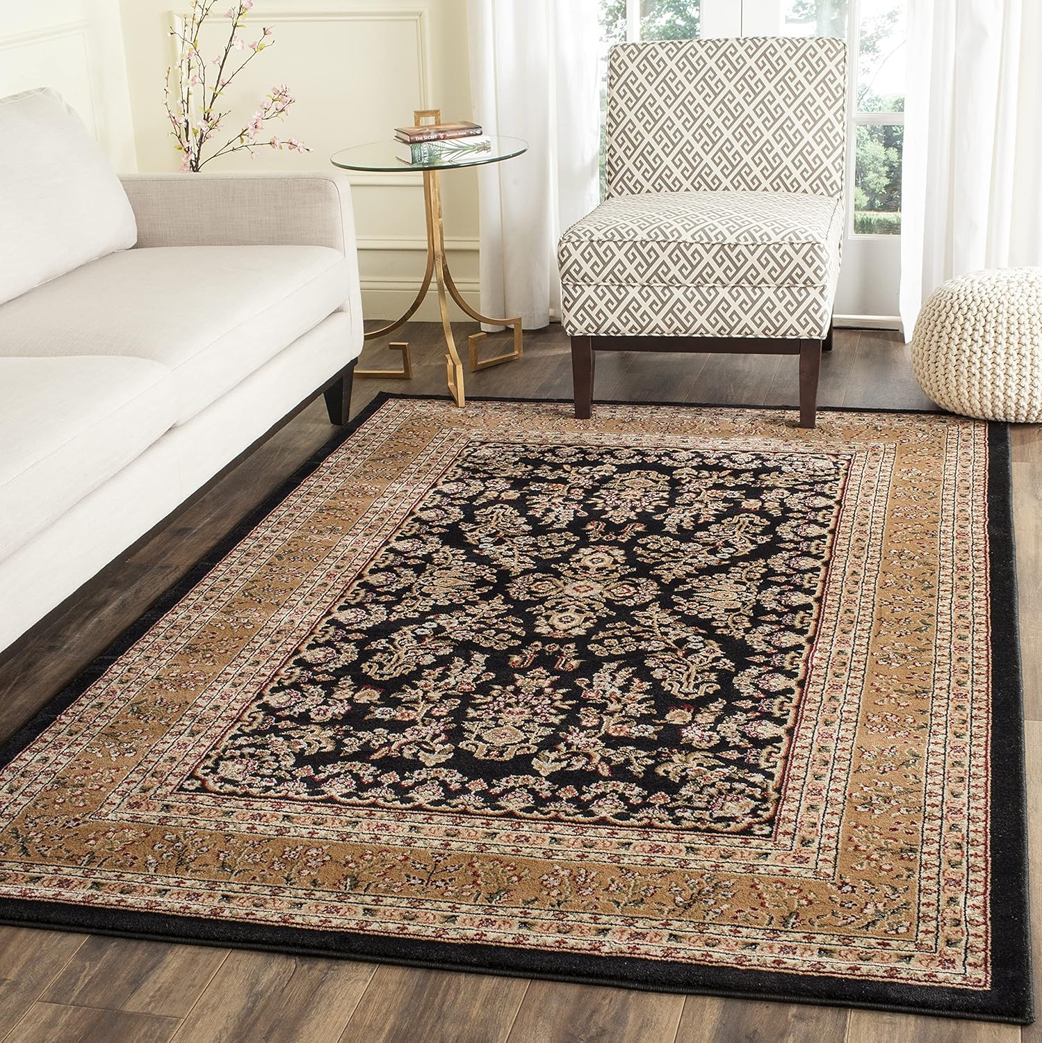 SAFAVIEH Area Rug 8x10 - Lyndhurst Collection - Large - Ivory & Red, Traditional Oriental Design, Non-Shedding & Easy to Clean, Ideal for Living Room, Bedroom, Dining Space (LNH331A)