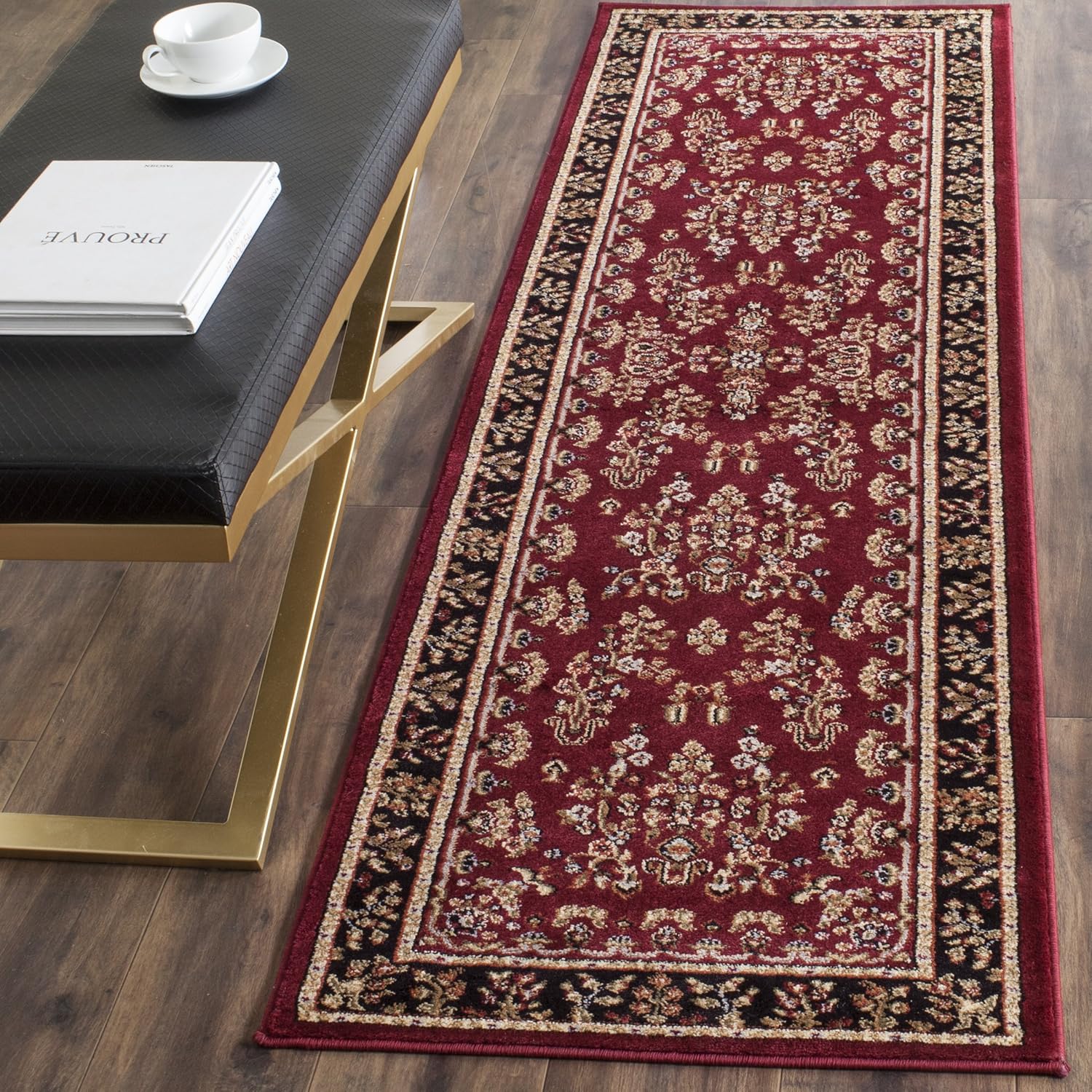 SAFAVIEH Area Rug 9x12 - Lyndhurst Collection - Large - Red & Black, Traditional Oriental Design, Non-Shedding & Easy to Clean, Ideal for Living Room, Bedroom, Dining Space (LNH331B)