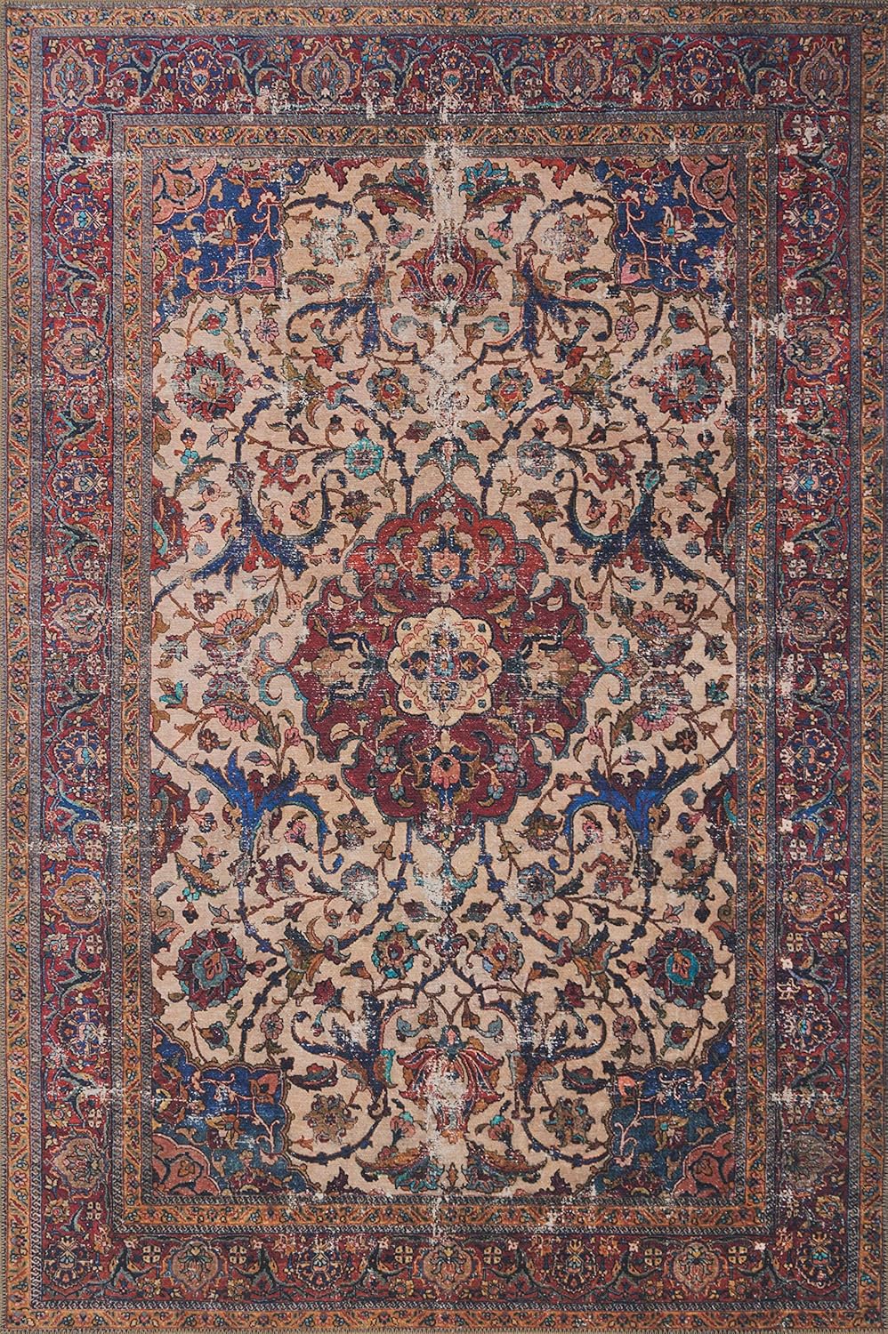 Loloi Loren Collection LQ-15 Terracotta/Sky 5'-0" x 7'-6" Area Rug
