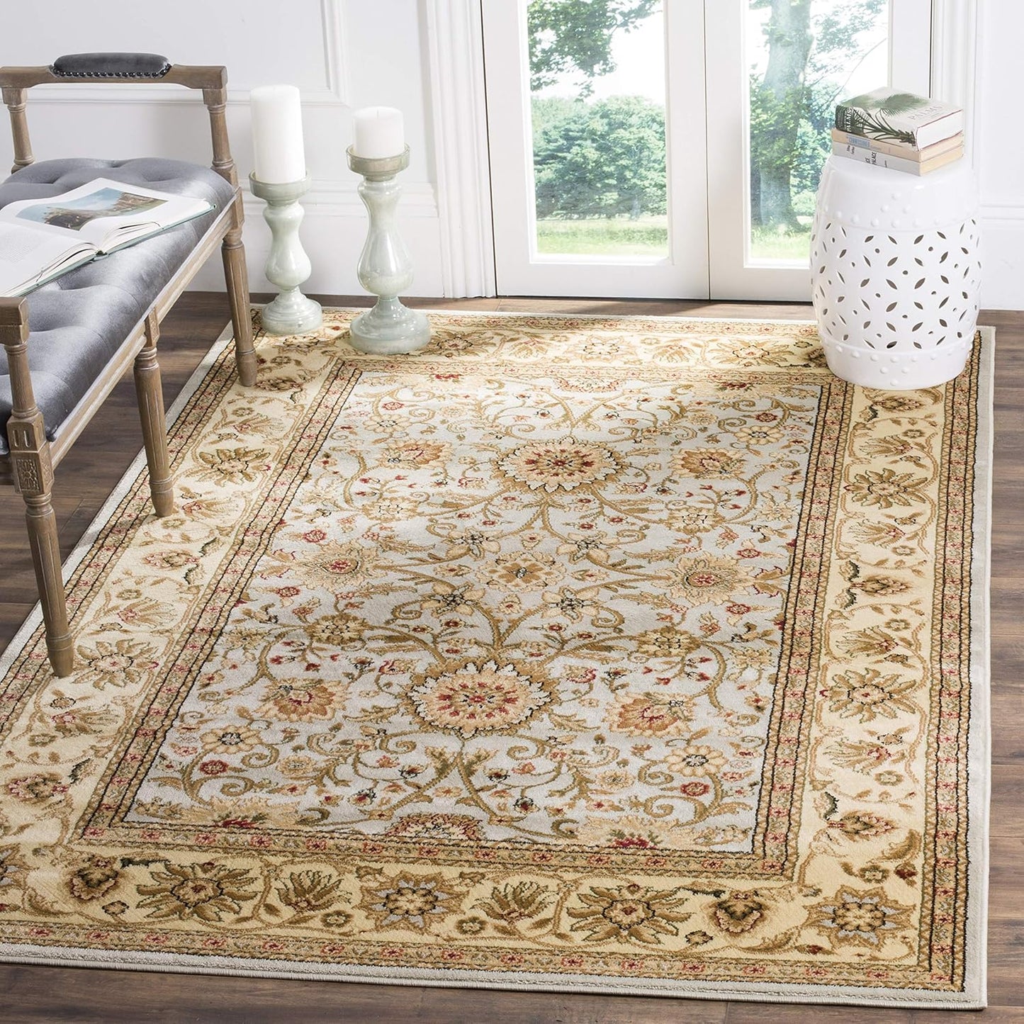 SAFAVIEH Lyndhurst Collection Area Rug - 9' x 12', Beige & Ivory, Traditional Oriental Design, Non-Shedding & Easy Care, Ideal for High Traffic Areas in Living Room, Bedroom (LNH212D)