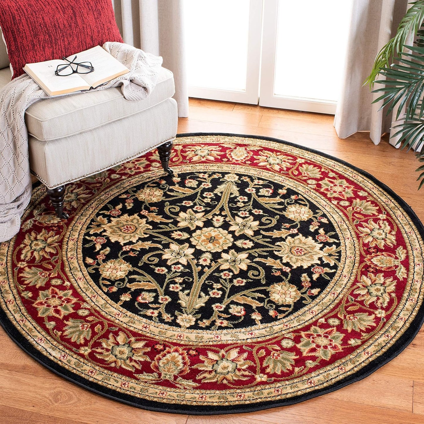 SAFAVIEH Lyndhurst Collection Area Rug - 9' x 12', Beige & Ivory, Traditional Oriental Design, Non-Shedding & Easy Care, Ideal for High Traffic Areas in Living Room, Bedroom (LNH212D)