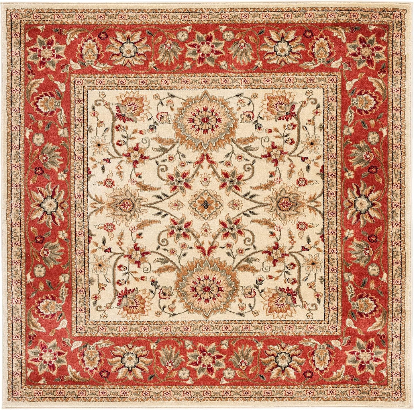 SAFAVIEH Lyndhurst Collection Area Rug - 9' x 12', Beige & Ivory, Traditional Oriental Design, Non-Shedding & Easy Care, Ideal for High Traffic Areas in Living Room, Bedroom (LNH212D)