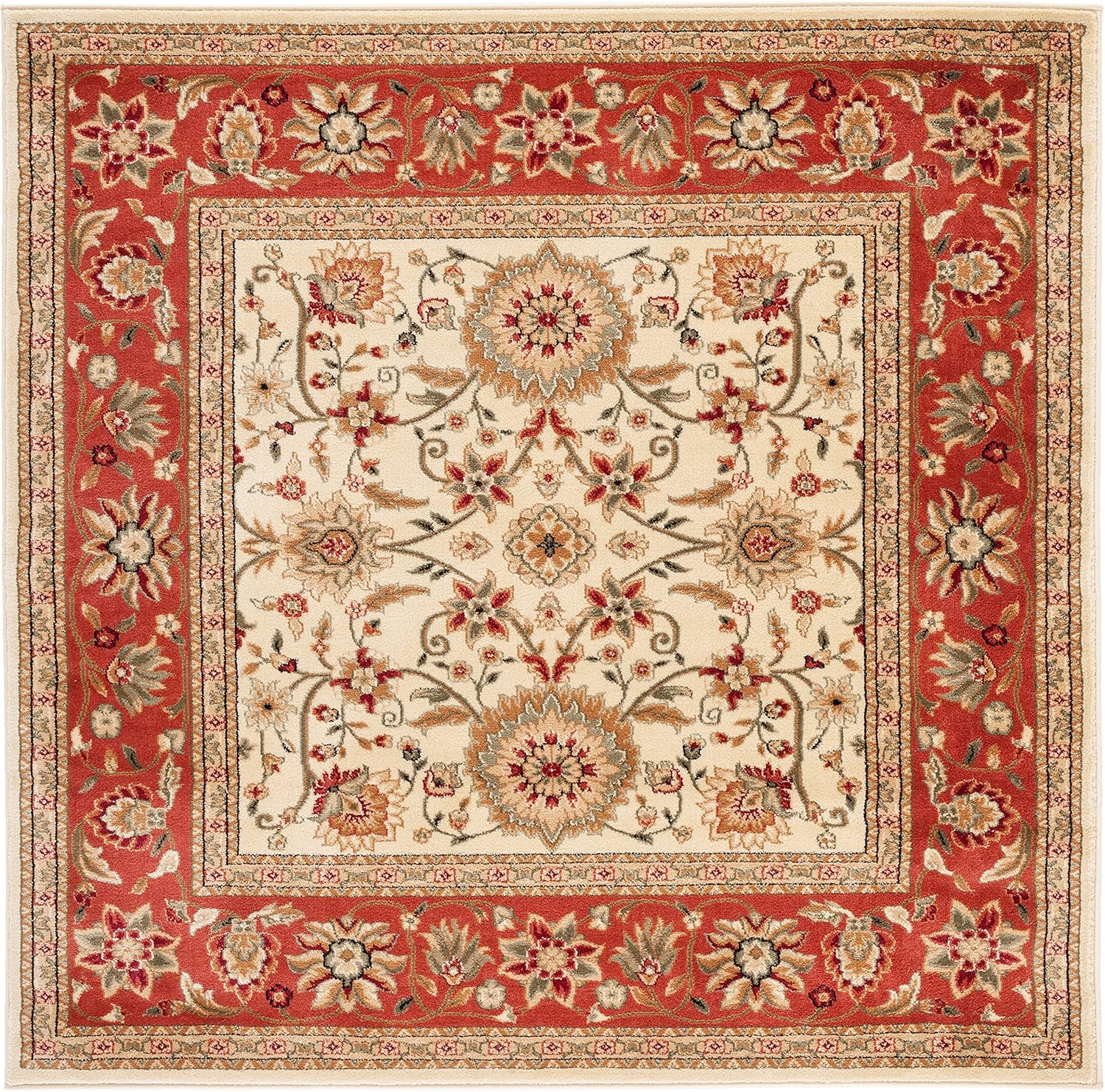 SAFAVIEH Lyndhurst Collection Area Rug - 8' x 10', Beige & Ivory, Traditional Oriental Design, Non-Shedding & Easy Care, Ideal for High Traffic Areas in Living Room, Bedroom (LNH212D)