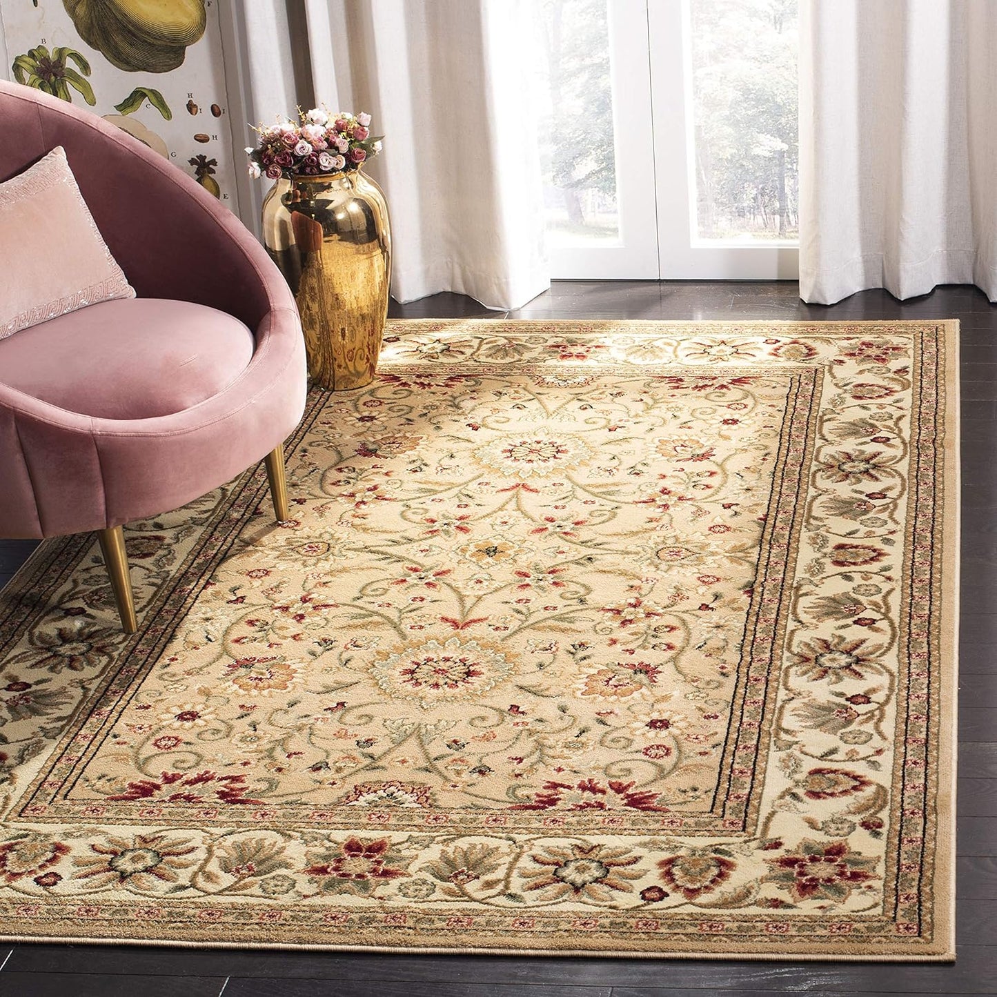 SAFAVIEH Lyndhurst Collection Area Rug - 9' x 12', Beige & Ivory, Traditional Oriental Design, Non-Shedding & Easy Care, Ideal for High Traffic Areas in Living Room, Bedroom (LNH212D)
