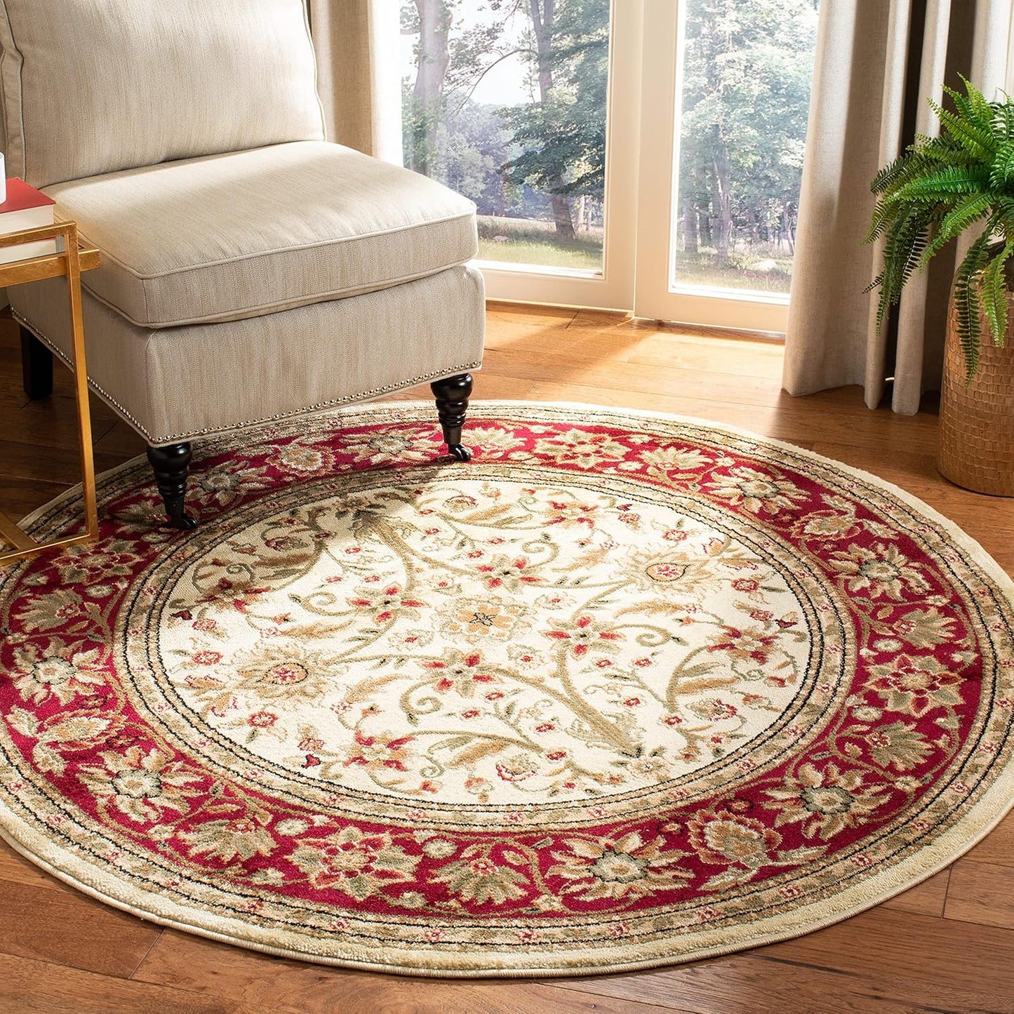 SAFAVIEH Lyndhurst Collection Area Rug - 9' x 12', Beige & Ivory, Traditional Oriental Design, Non-Shedding & Easy Care, Ideal for High Traffic Areas in Living Room, Bedroom (LNH212D)