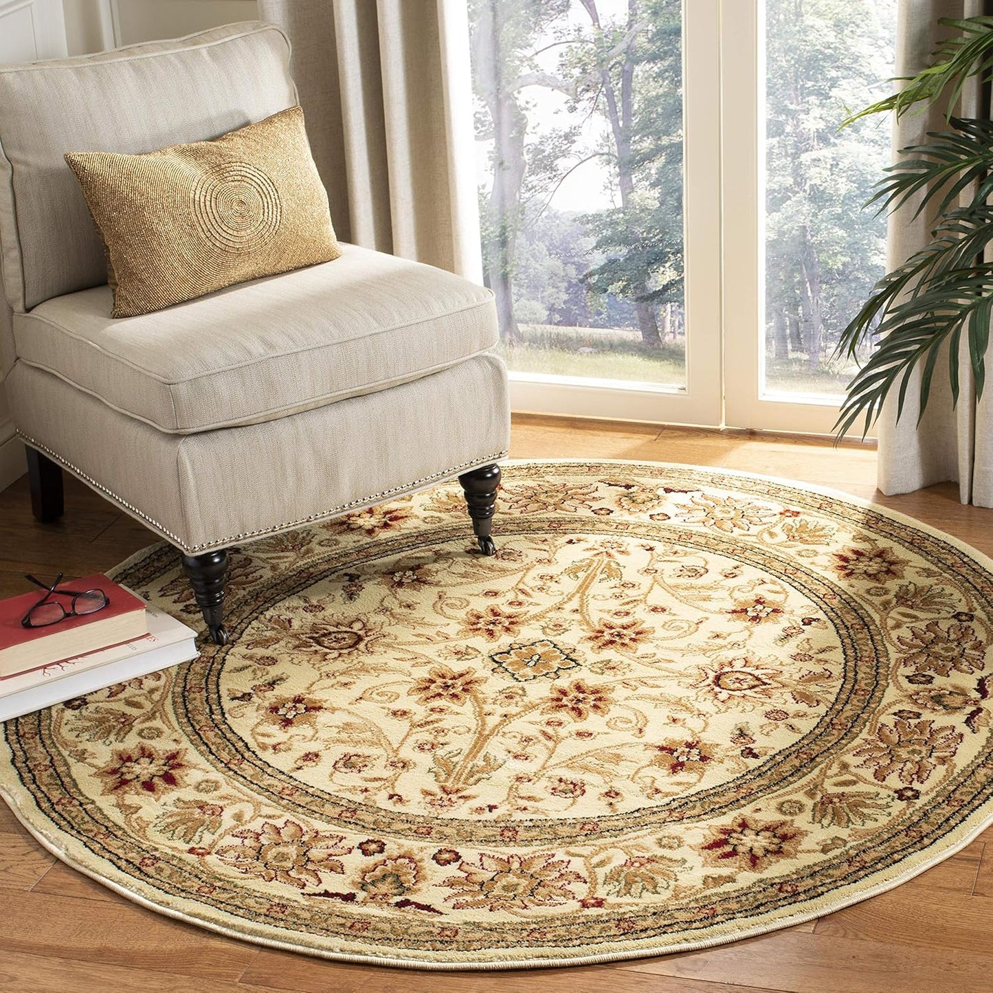 SAFAVIEH Lyndhurst Collection Area Rug - 9' x 12', Beige & Ivory, Traditional Oriental Design, Non-Shedding & Easy Care, Ideal for High Traffic Areas in Living Room, Bedroom (LNH212D)