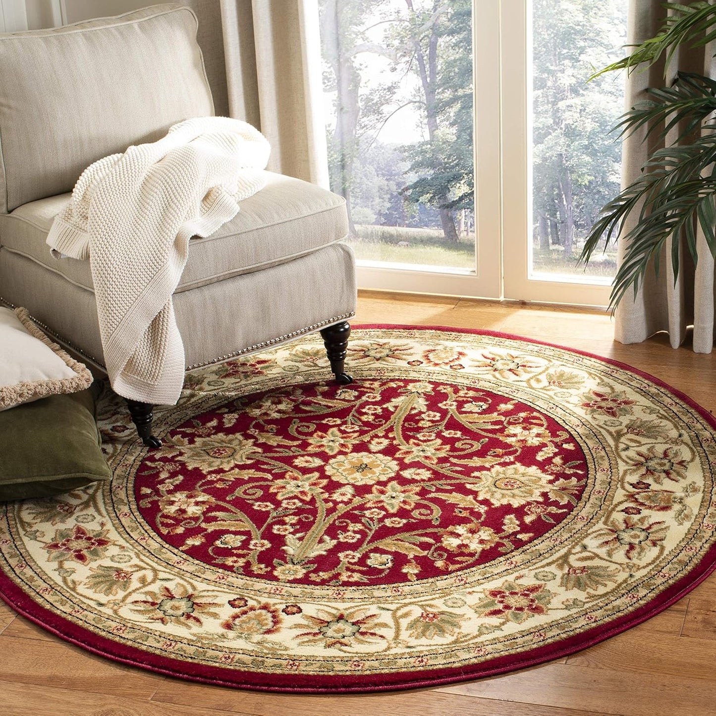 SAFAVIEH Lyndhurst Collection Area Rug - 9' x 12', Beige & Ivory, Traditional Oriental Design, Non-Shedding & Easy Care, Ideal for High Traffic Areas in Living Room, Bedroom (LNH212D)