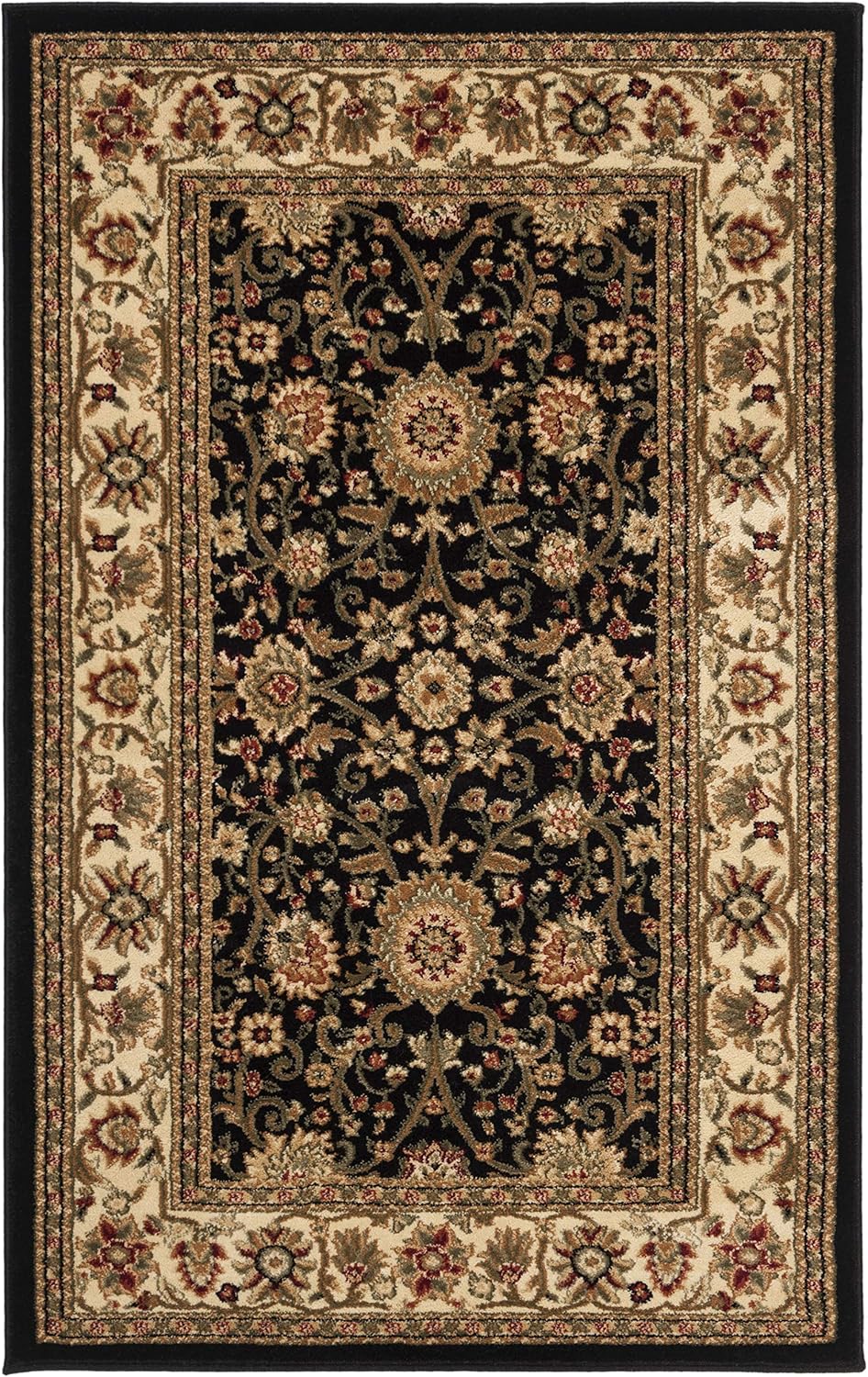 SAFAVIEH Lyndhurst Collection Area Rug - 9' x 12', Beige & Ivory, Traditional Oriental Design, Non-Shedding & Easy Care, Ideal for High Traffic Areas in Living Room, Bedroom (LNH212D)