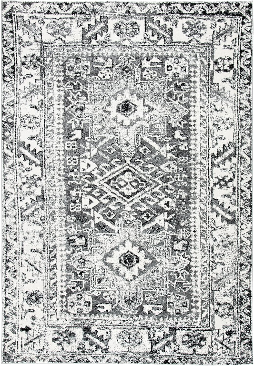 SAFAVIEH Vintage Hamadan Collection Area Rug - 5'3" x 7'6", Red & Multi, Oriental Traditional Persian Design, Non-Shedding & Easy Care, Ideal for High Traffic Areas in Living Room, Bedroom (VTH211A)