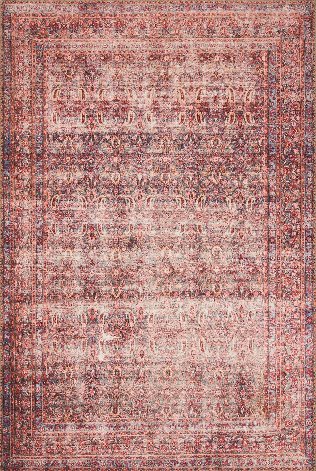 Loloi Loren Collection LQ-15 Terracotta/Sky 5'-0" x 7'-6" Area Rug