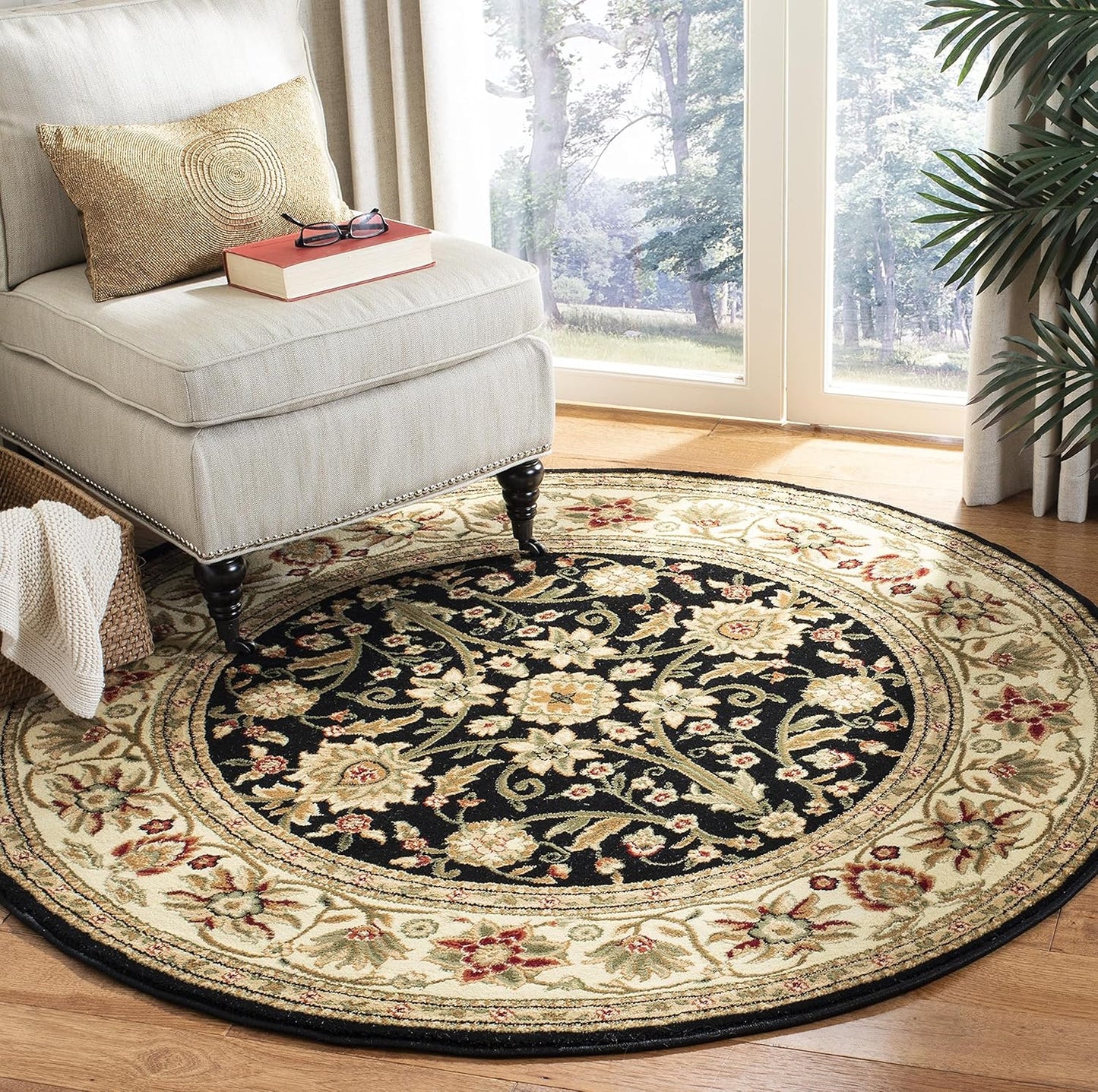 SAFAVIEH Lyndhurst Collection Area Rug - 9' x 12', Beige & Ivory, Traditional Oriental Design, Non-Shedding & Easy Care, Ideal for High Traffic Areas in Living Room, Bedroom (LNH212D)
