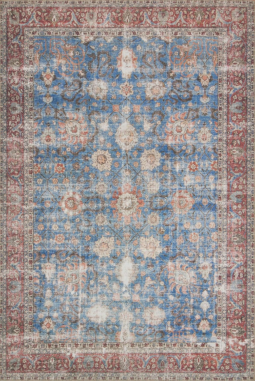 Loloi Loren Collection LQ-15 Terracotta/Sky 5'-0" x 7'-6" Area Rug