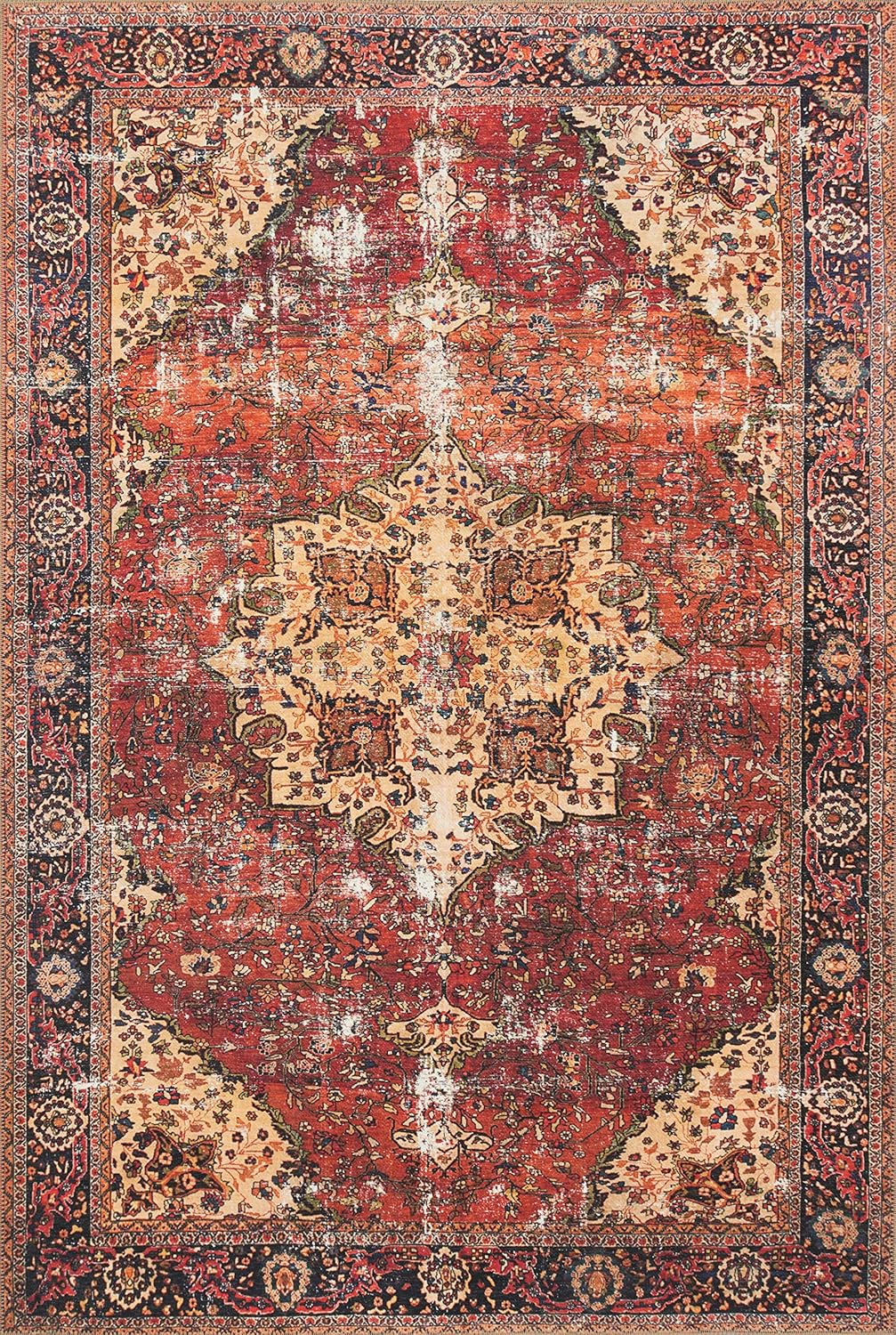 Loloi Loren Collection LQ-15 Terracotta/Sky 5'-0" x 7'-6" Area Rug