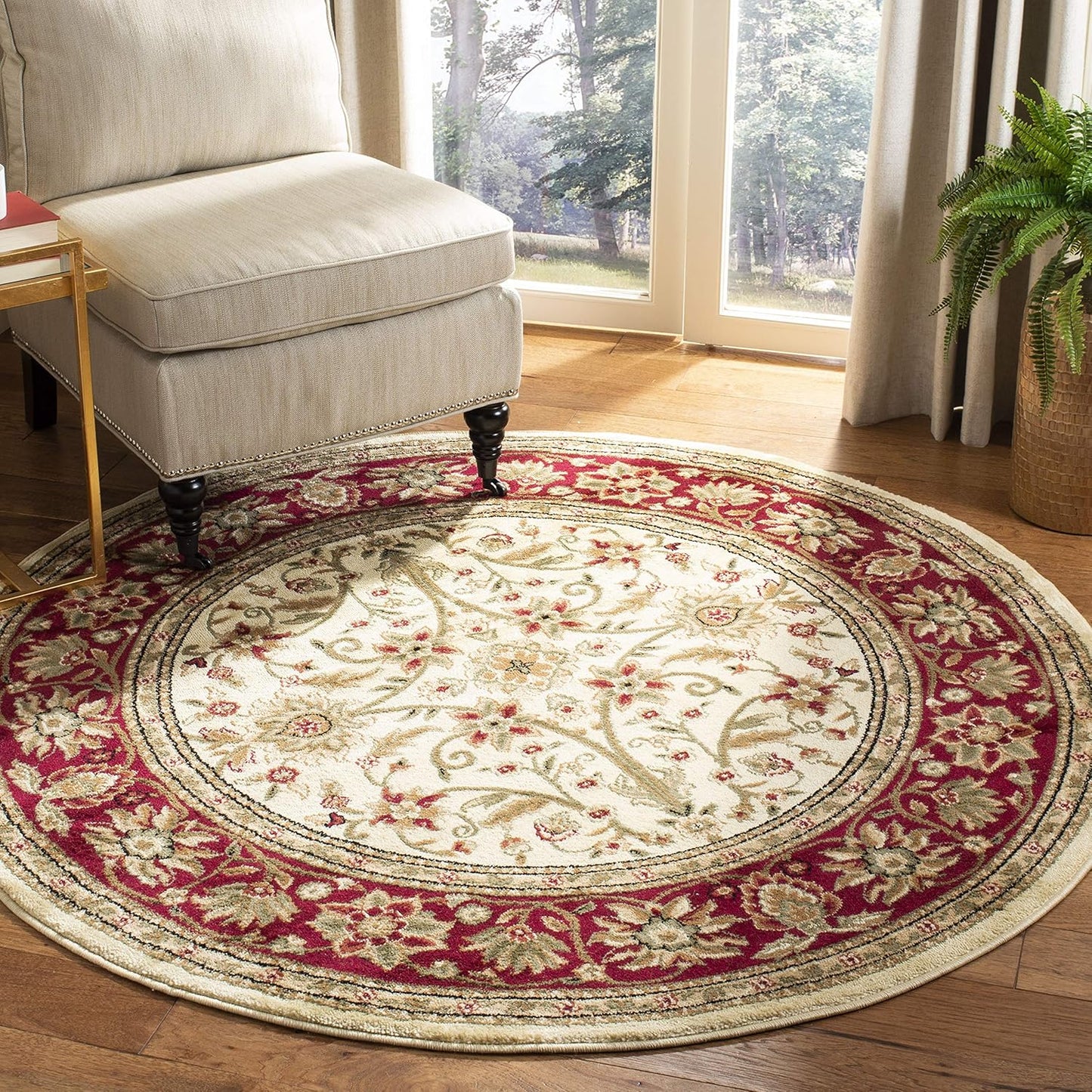 SAFAVIEH Lyndhurst Collection Area Rug - 9' x 12', Beige & Ivory, Traditional Oriental Design, Non-Shedding & Easy Care, Ideal for High Traffic Areas in Living Room, Bedroom (LNH212D)