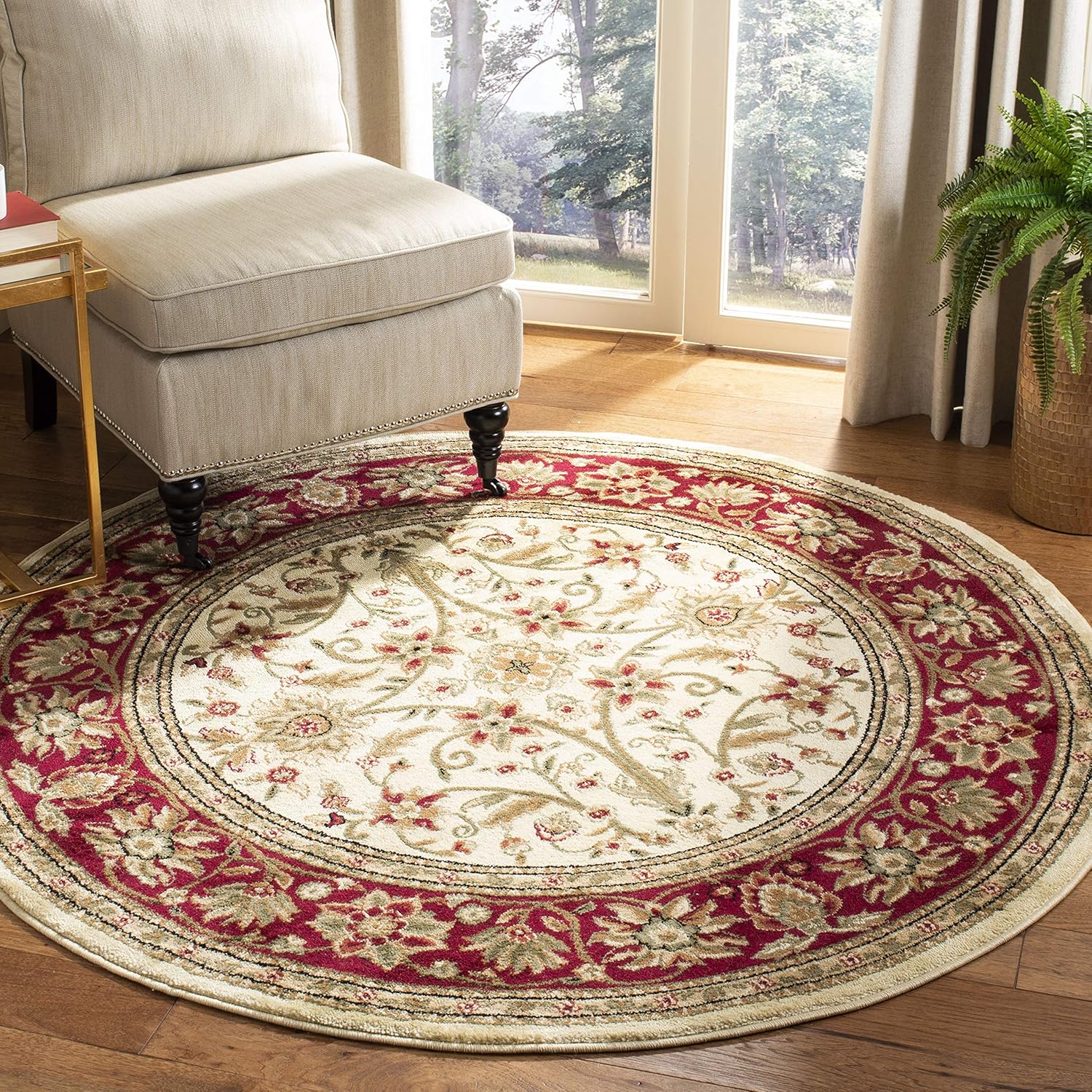 SAFAVIEH Lyndhurst Collection Area Rug - 8' x 10', Beige & Ivory, Traditional Oriental Design, Non-Shedding & Easy Care, Ideal for High Traffic Areas in Living Room, Bedroom (LNH212D)
